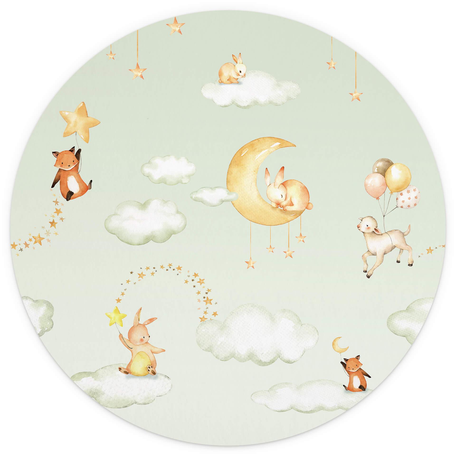 Behangcirkel Oliver Robins - Sweet Dreams groen - vliesbehang/zelfklevend vliesbehang