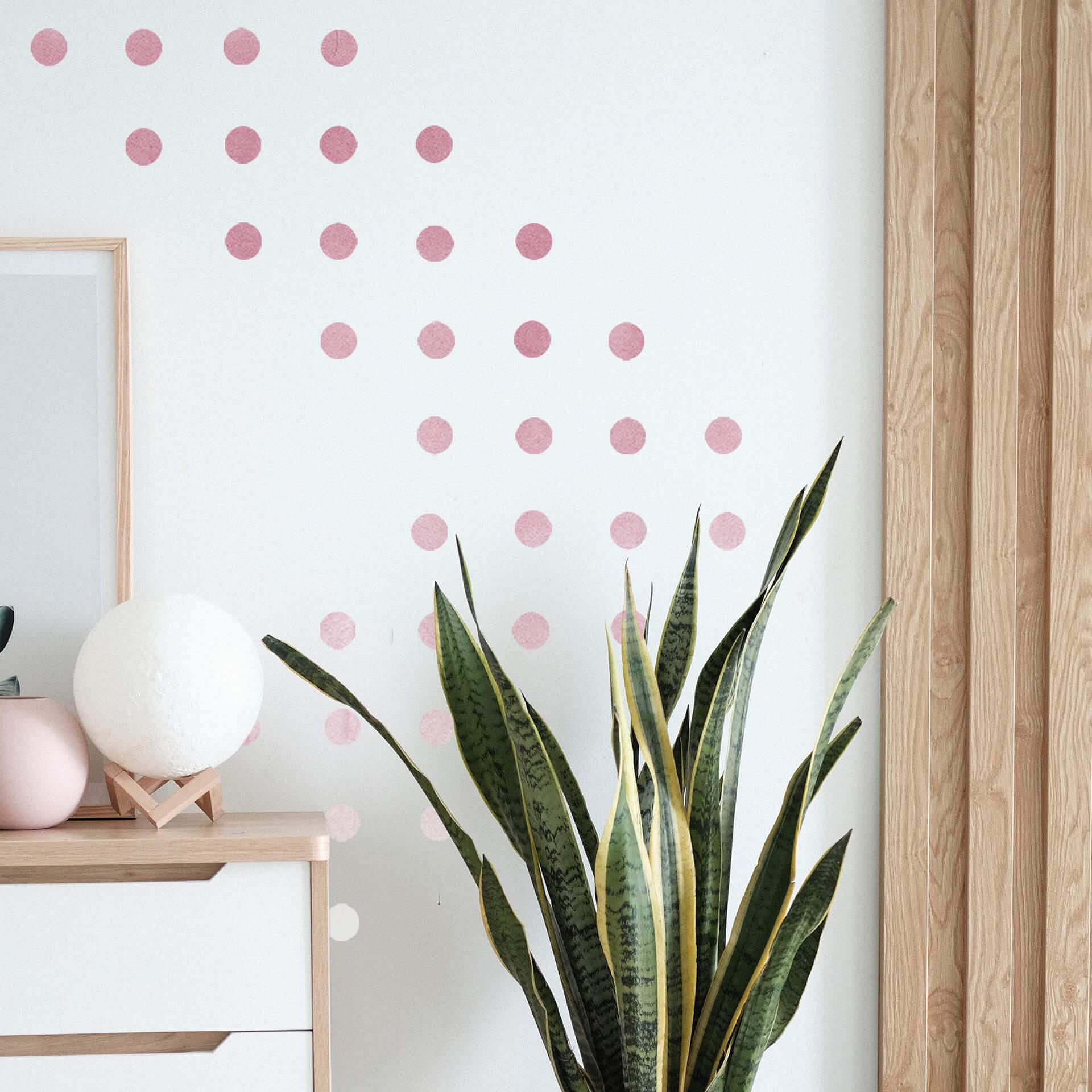 Muursticker set stippen - Oudroze (50 stickers)
