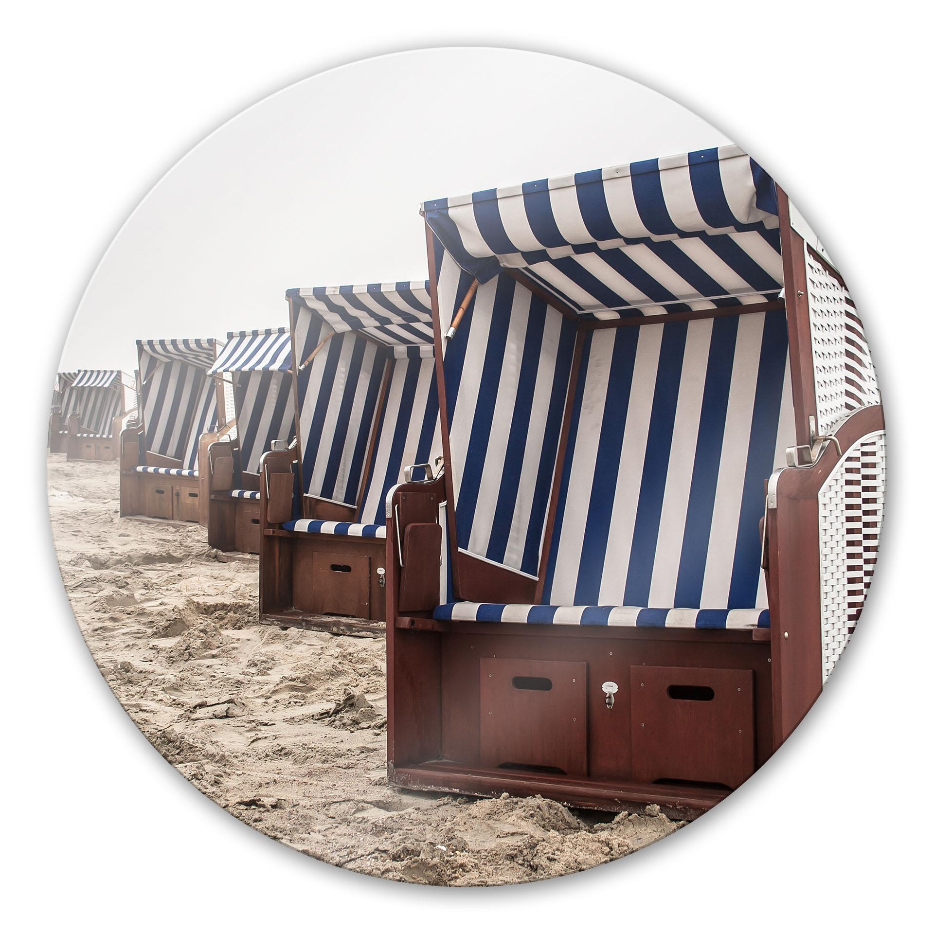 Glasbillede - Strandstole - Rund