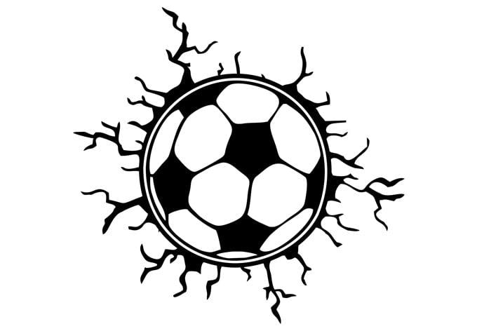 Decoración de ventanas grietas de fútbol