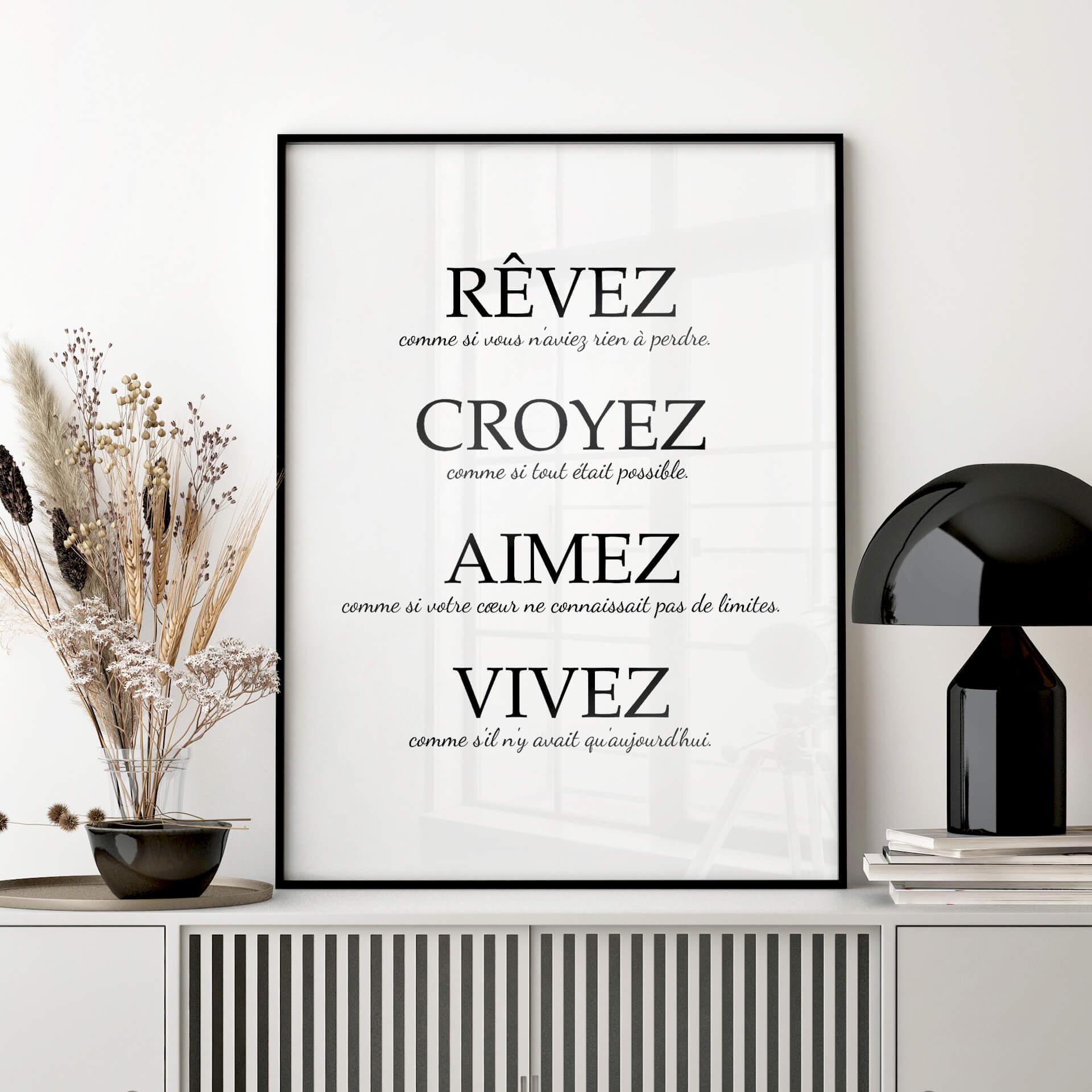 Plakat Rêvez croyez aimez vivez