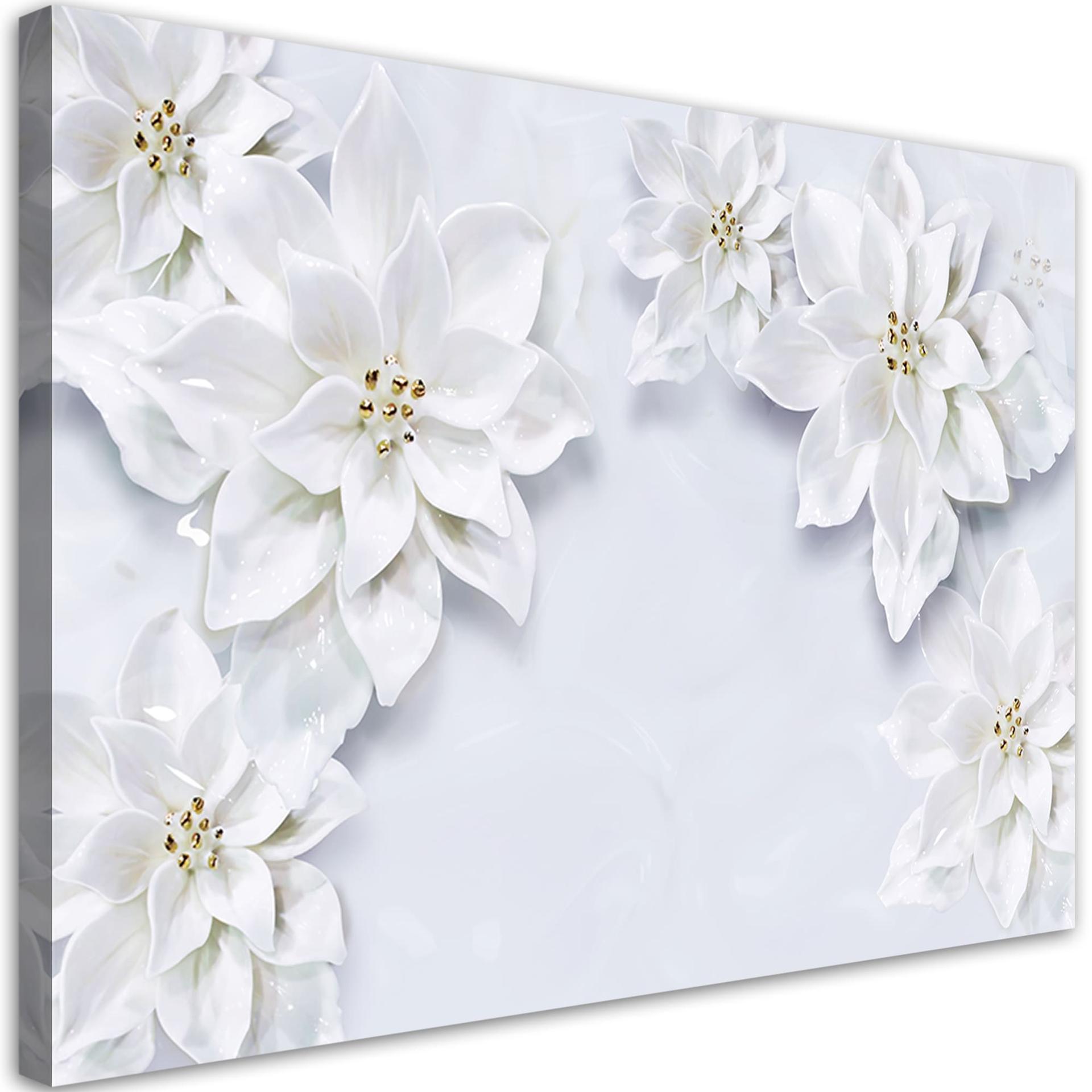 Canvasbillede, Sneklædte planteblomster