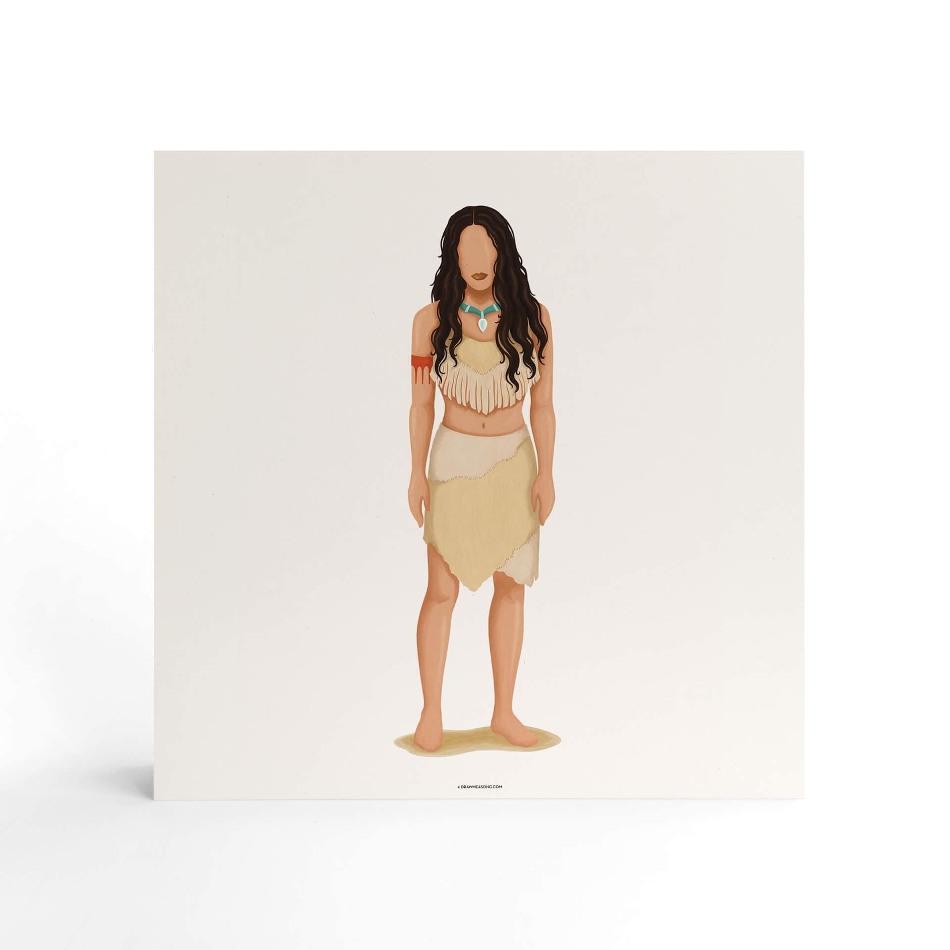 Billede af træ til at sætte op - Tohmé - Pocahontas - 15x15 cm