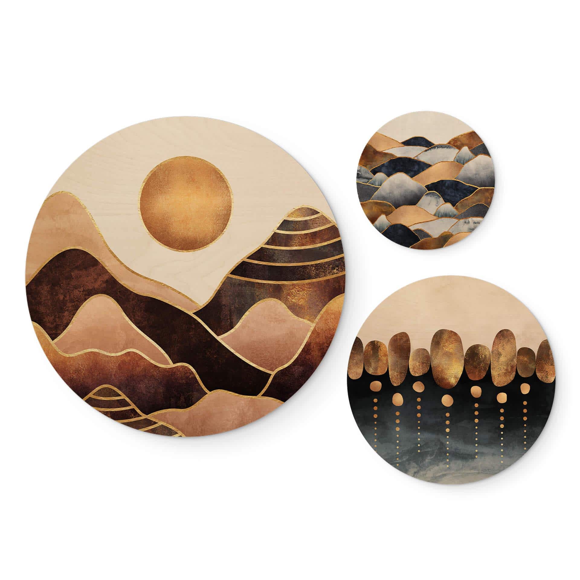 Billede af træ Fredriksson - Golden Mountains Set - Round (3 pieces)