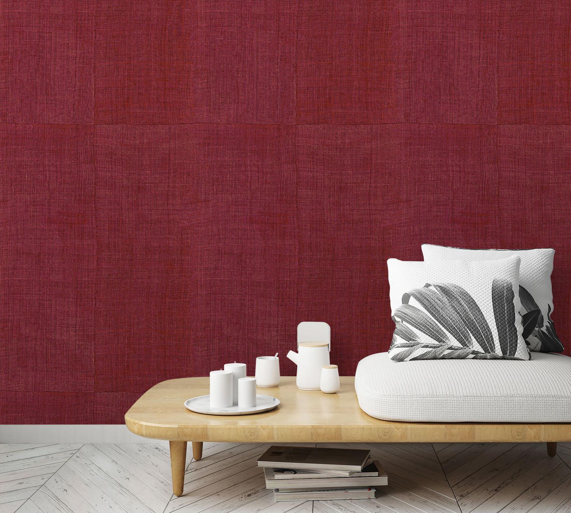 Tegelbehang met geweven effect, rode textuur 2.70 x 2.12 m