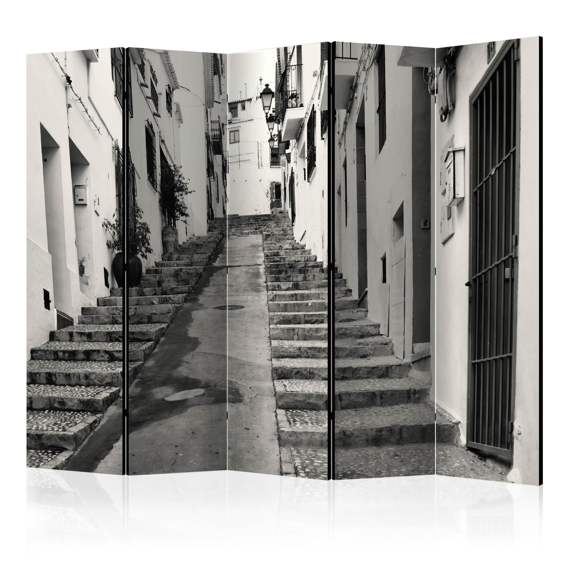 Screen room divider - Gamle bydel i Altea, 5-delt - 225x172 cm