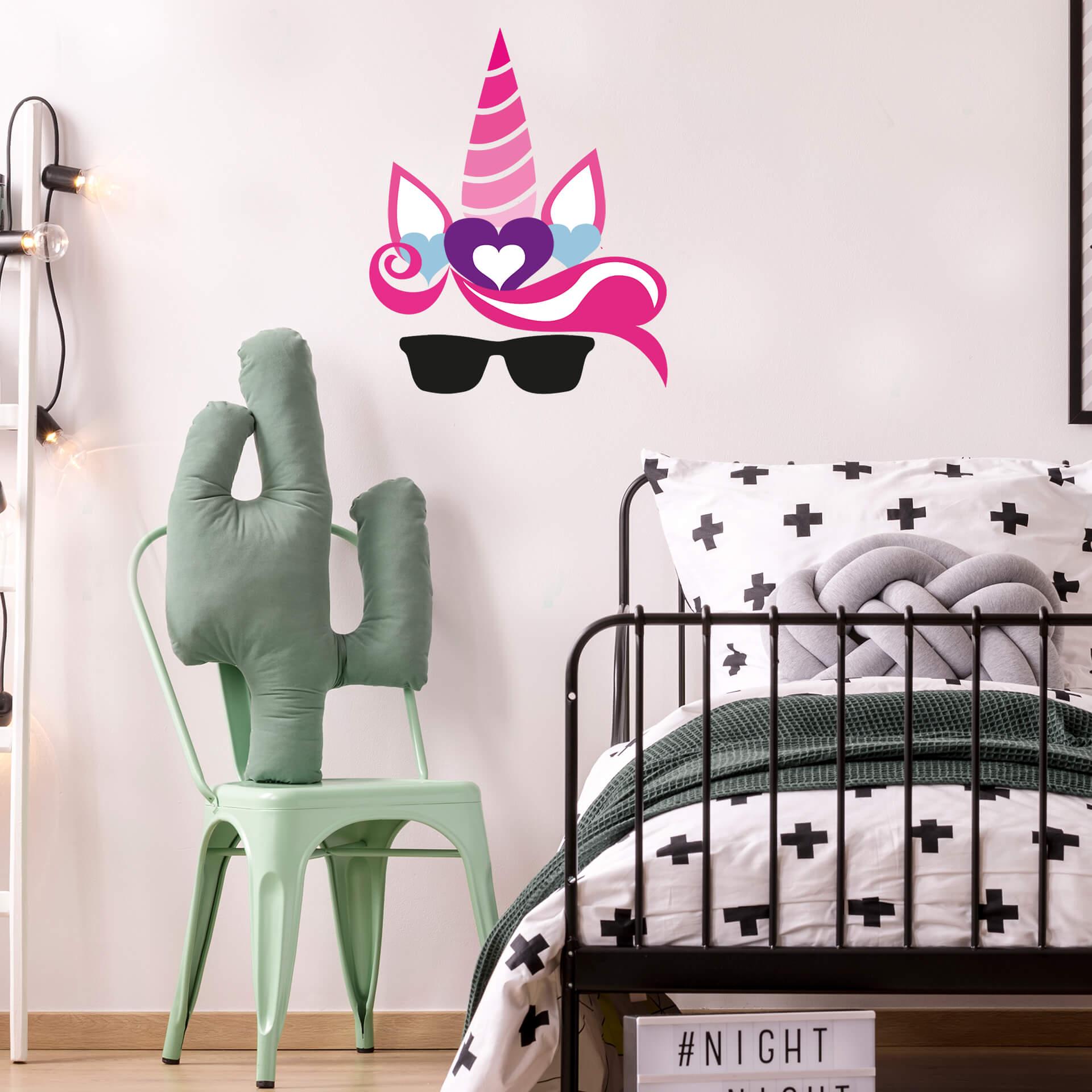 Muursticker Cool Unicorn