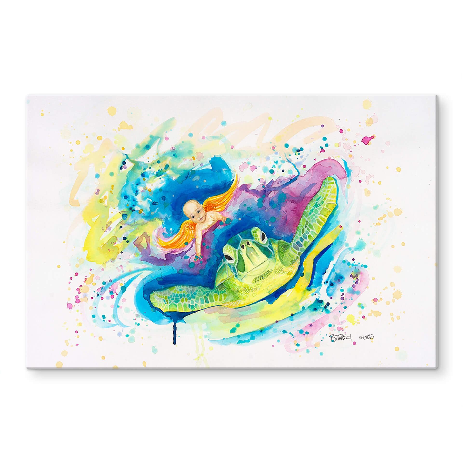 Glass Print Buttafly - Sea Turtle
