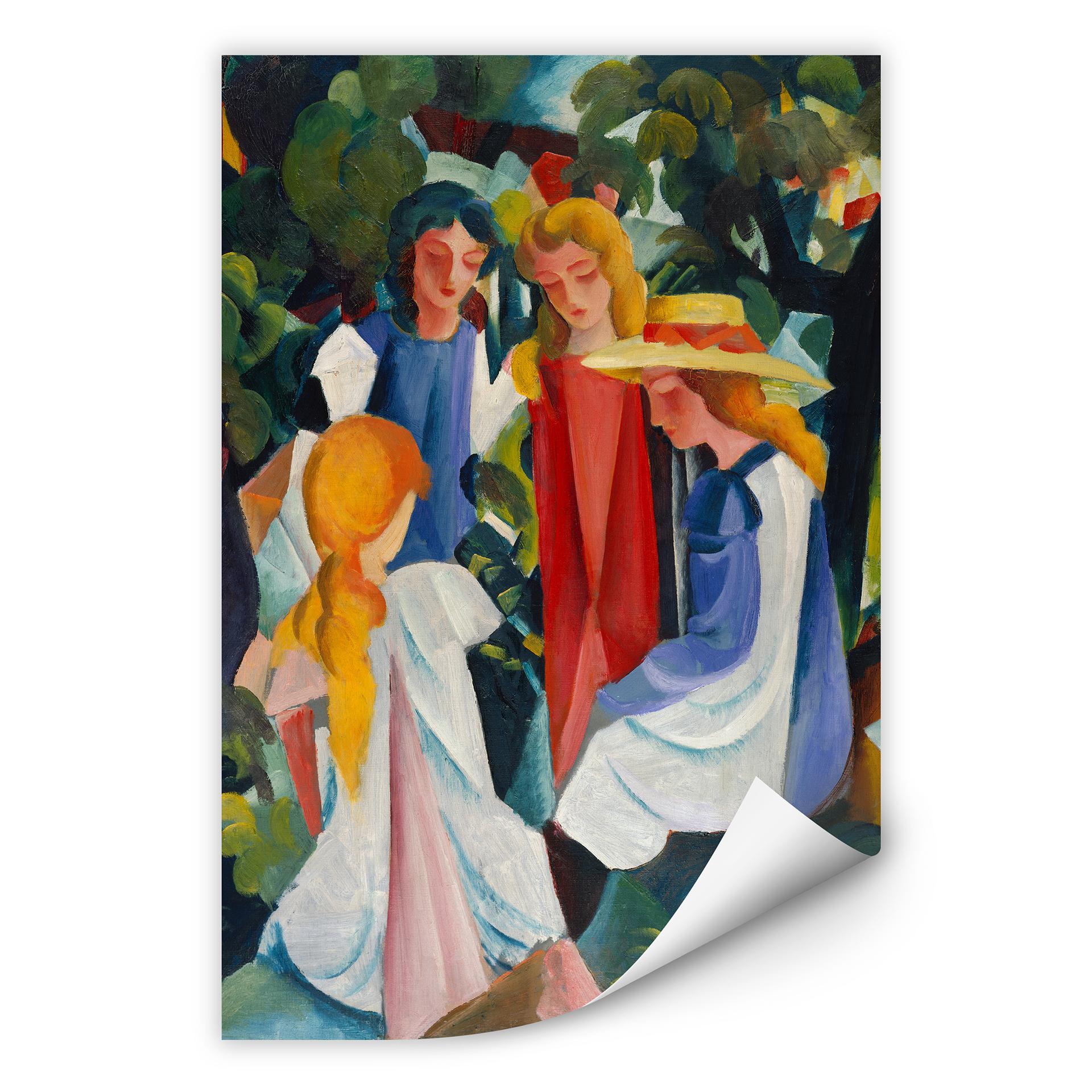 Wallprint Macke - Vier Mädchen