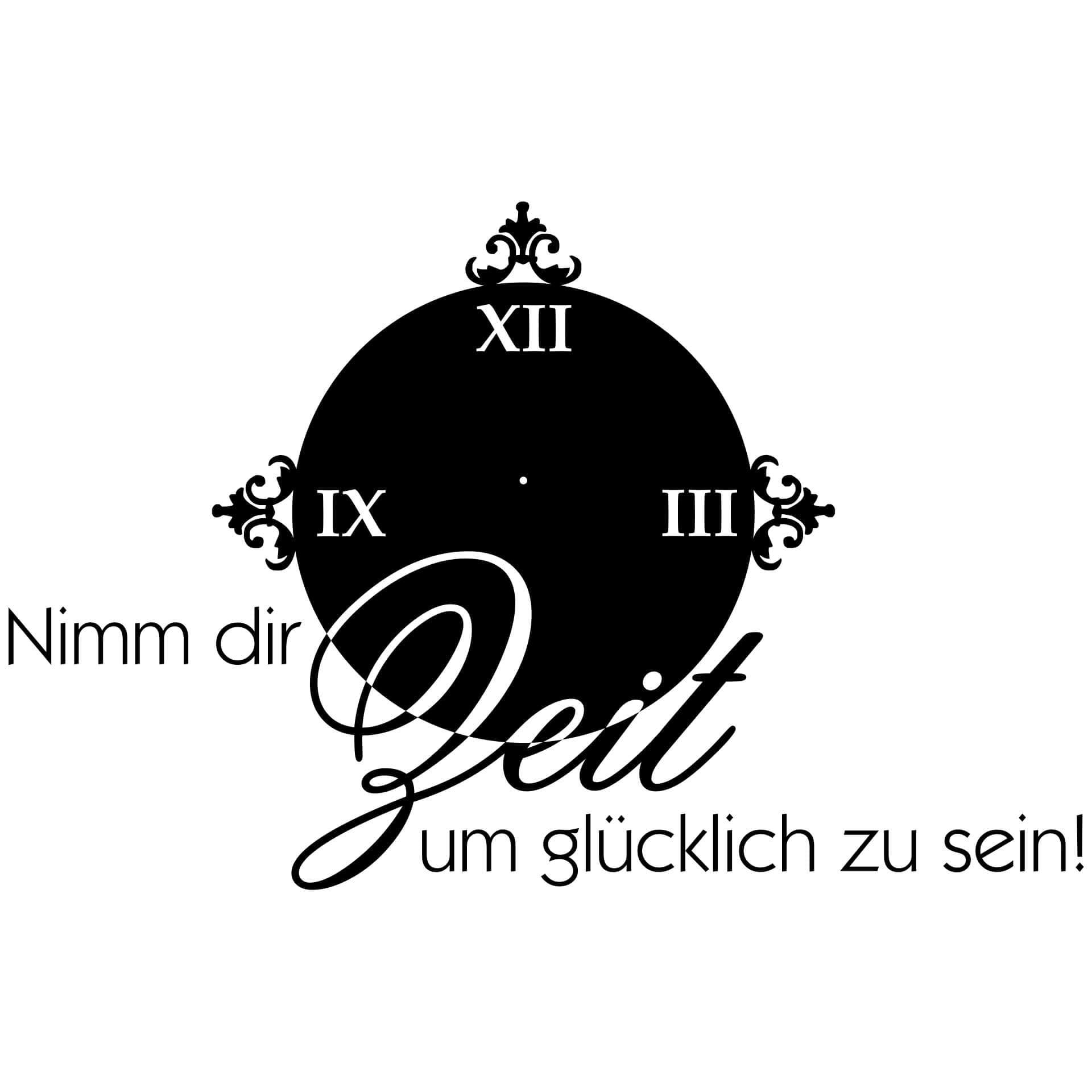 Wandtattoo Nimm dir Zeit Wanduhr