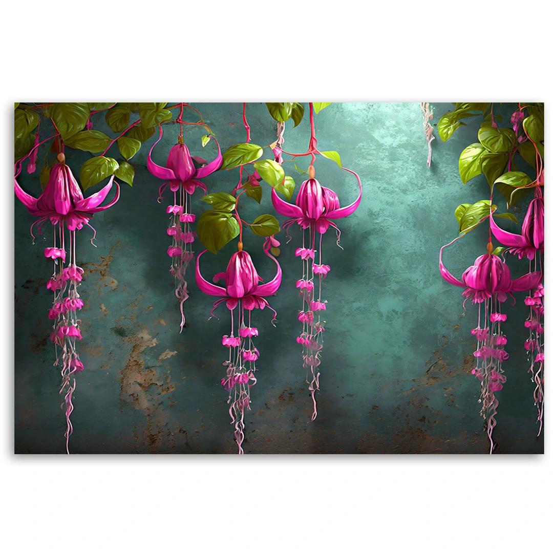 Canvasbillede, Hængende blåregnblomster