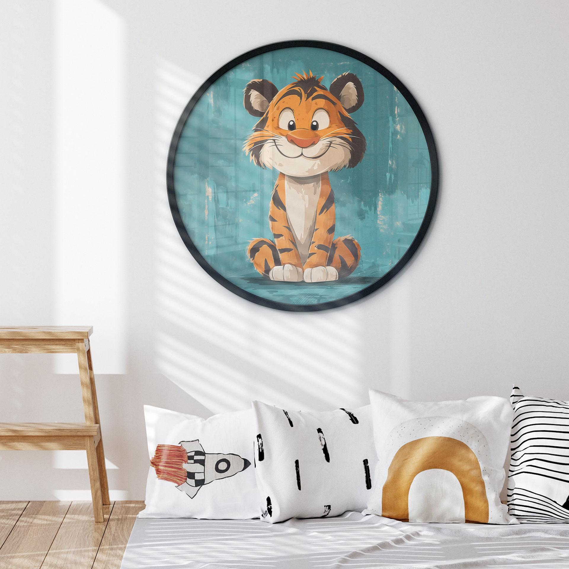Plakat med glad tigerunge - Magnusson - Round