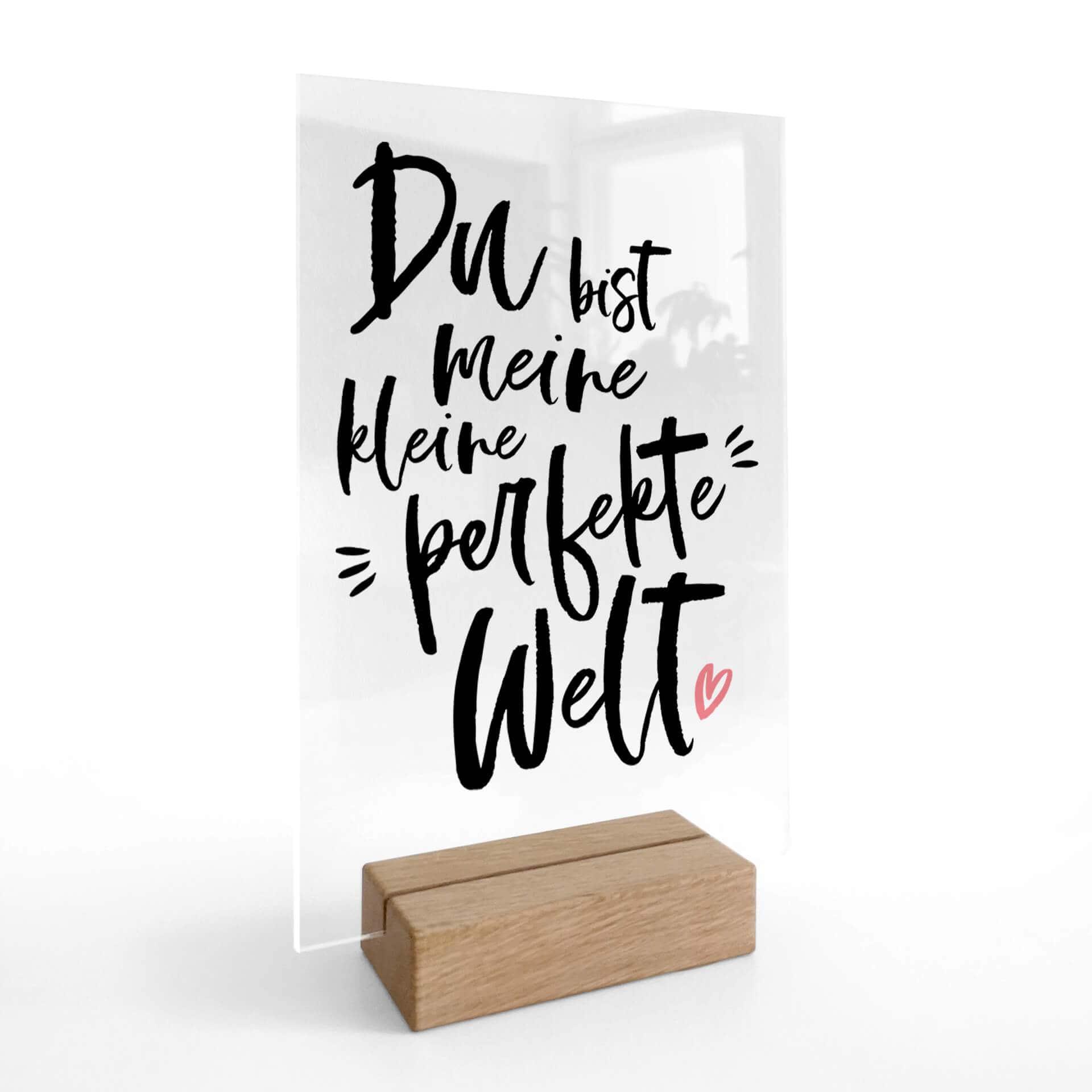 Tischaufsteller Du bist meine kleine perfekte Welt