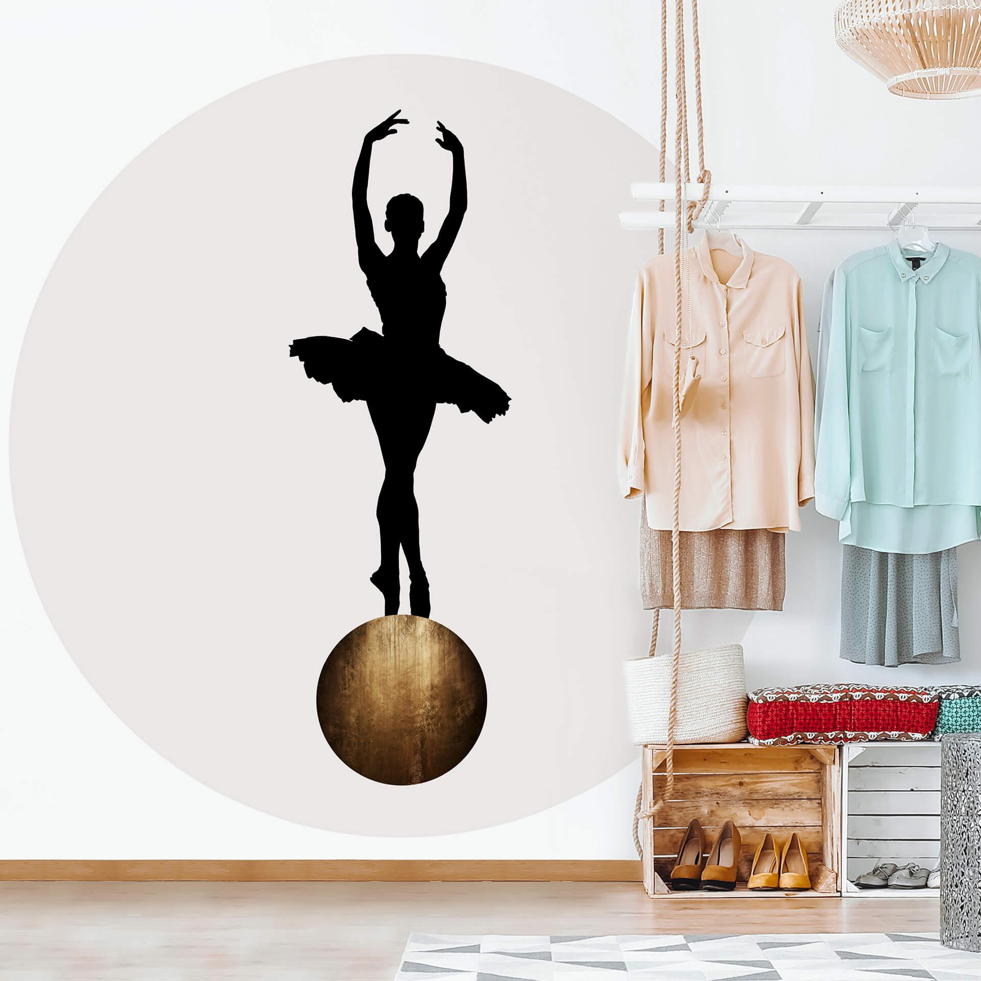 Fototapet - Rundt Kubistika - Prima Ballerina - vliesetapet/selvklæbende non-woven tapet