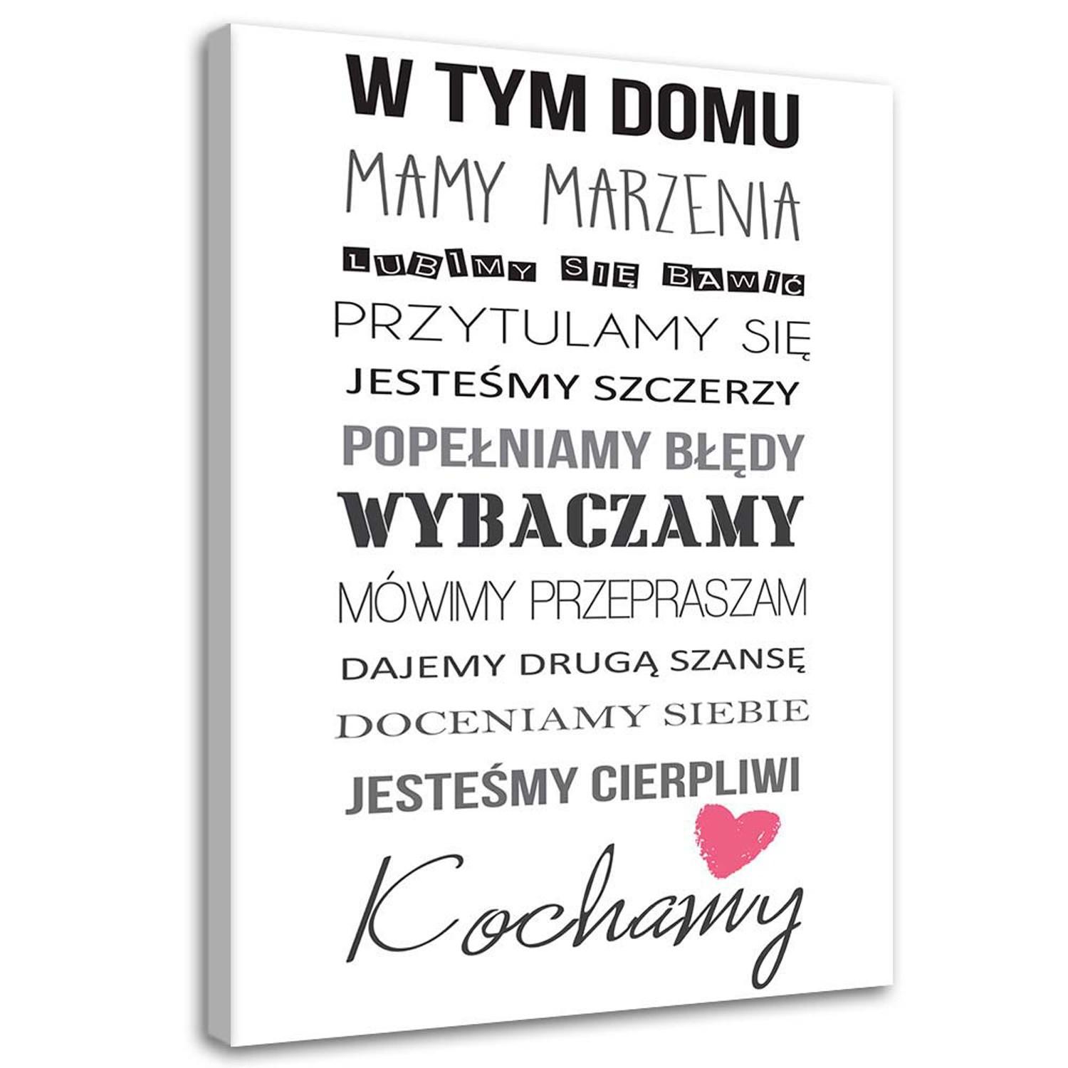 Canvasbillede, I dette hus typografi
