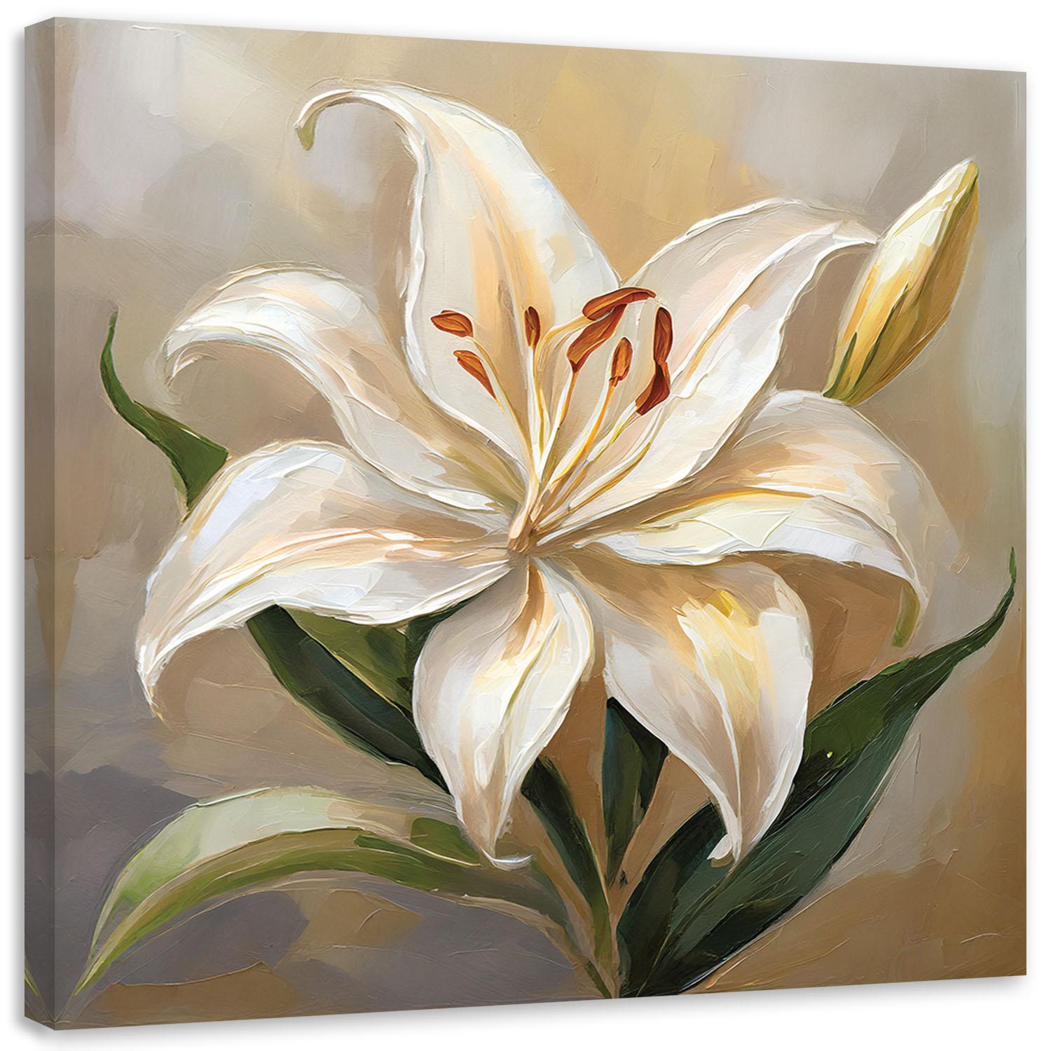 Canvasbillede, 3D-lilje malet