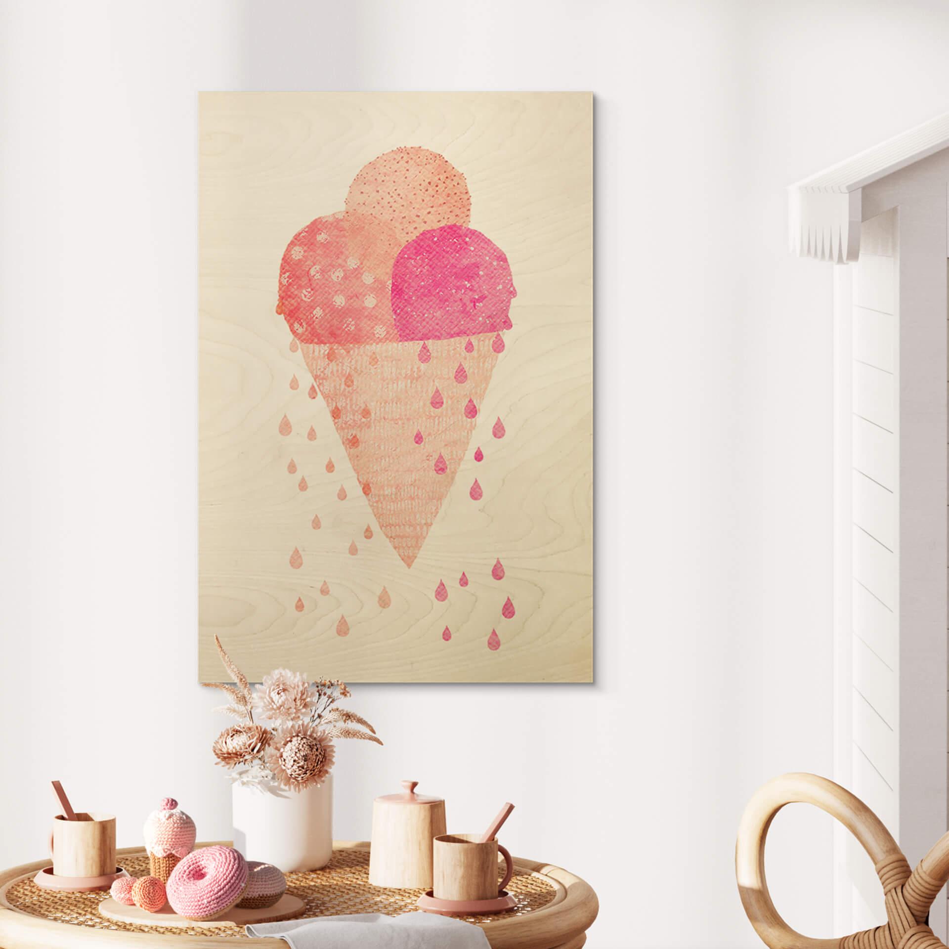 Træplakat Treechild - Ice Cream in Summer