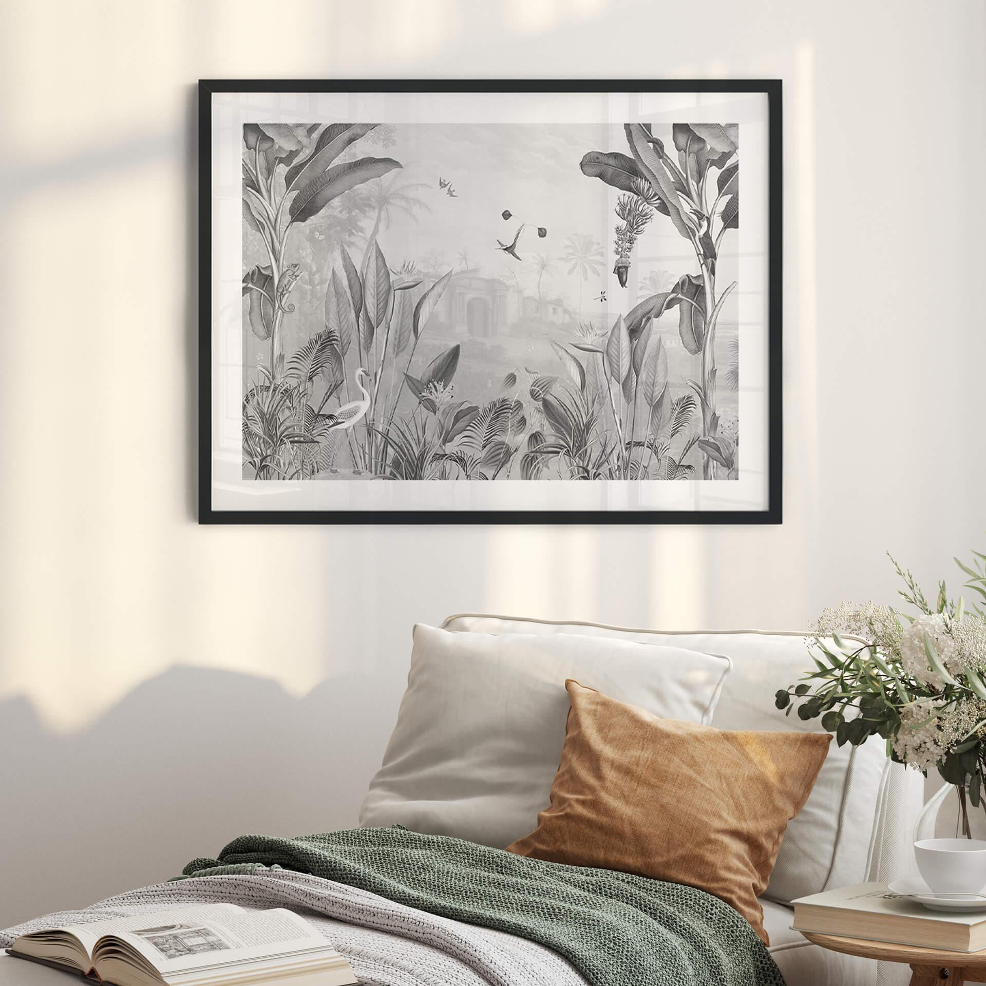 Póster Sir Edward - Botánica blanco y negro