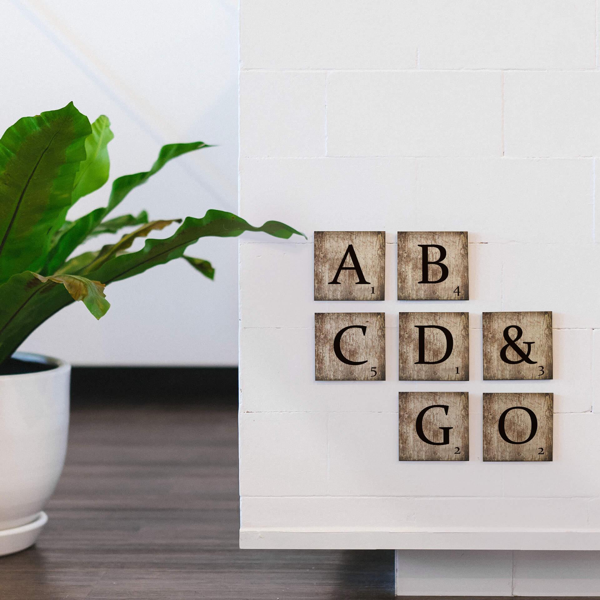 Dekorative bogstaver - Scrabble - Vintage