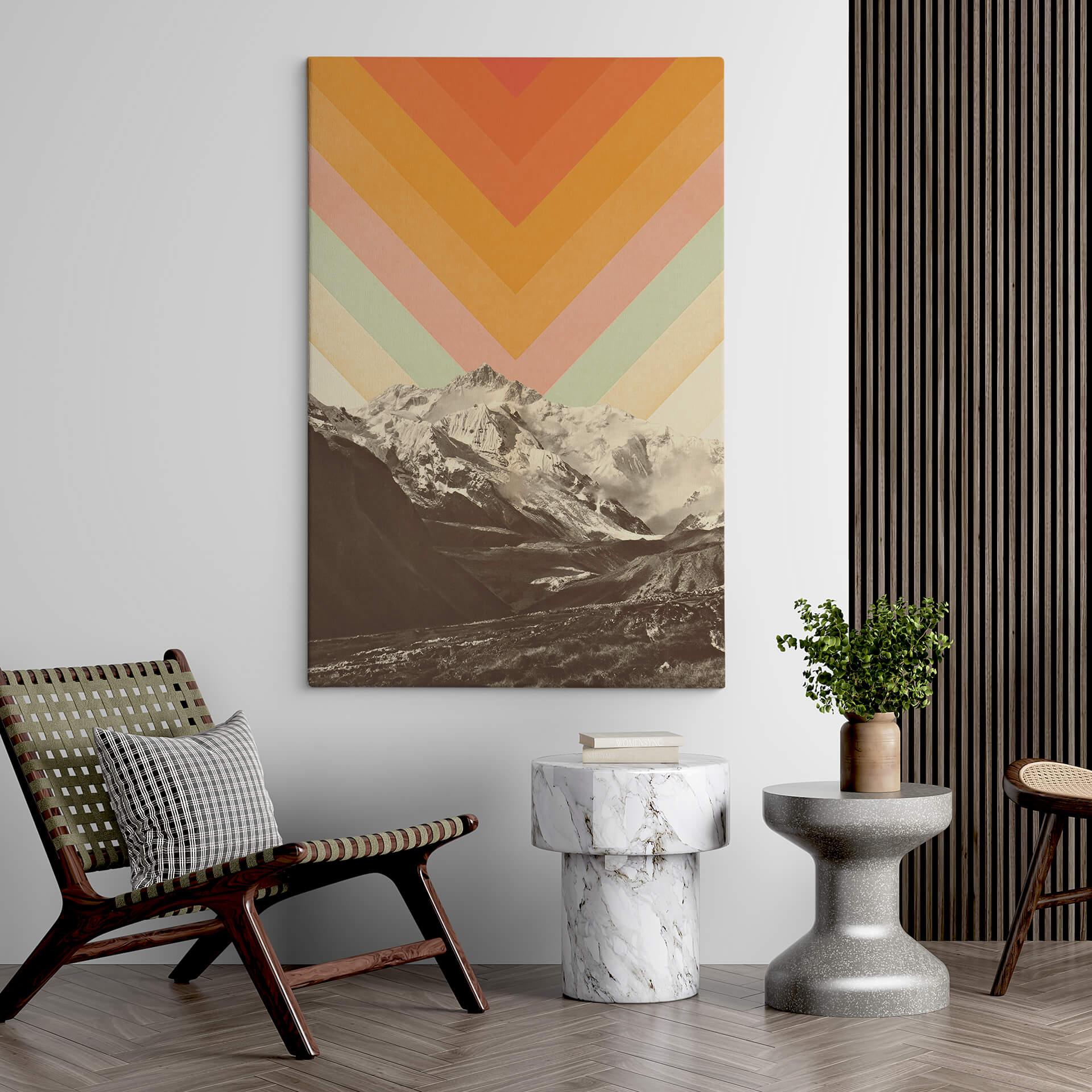Cuadro lienzo paisaje de montaña retro - Bodart