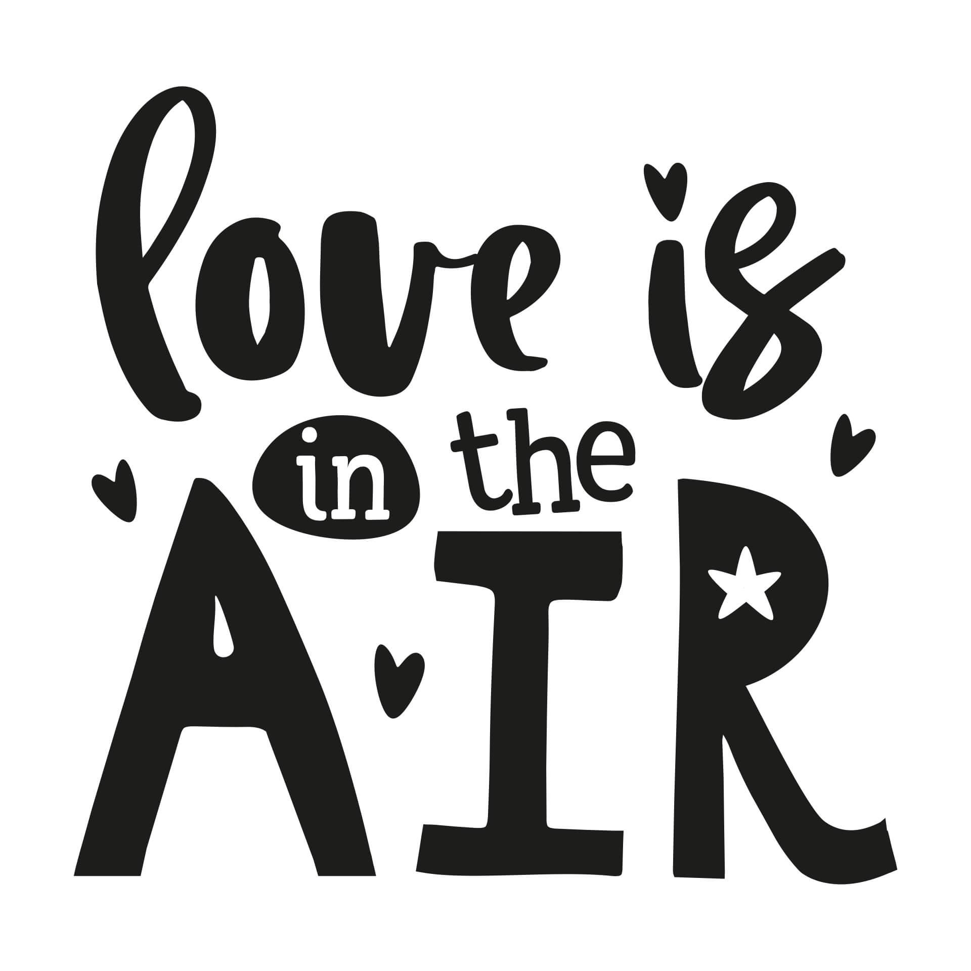 Wandtattoo Love is in the air Schriftzug