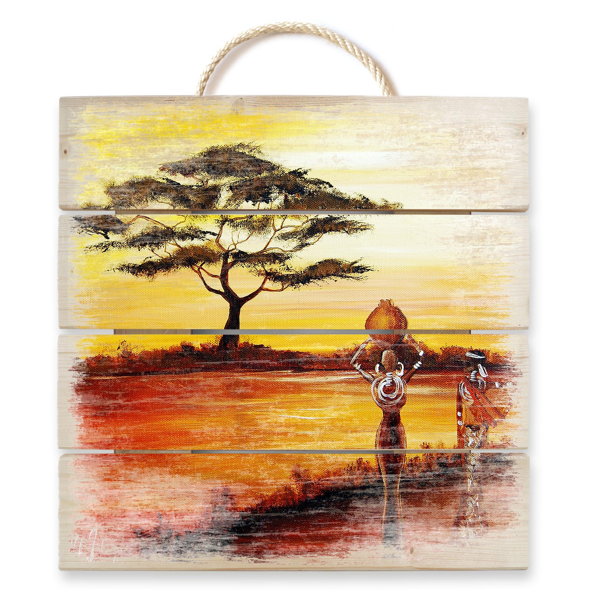 Obraz drewniany Fedrau - Afryka - 40x41,5 cm