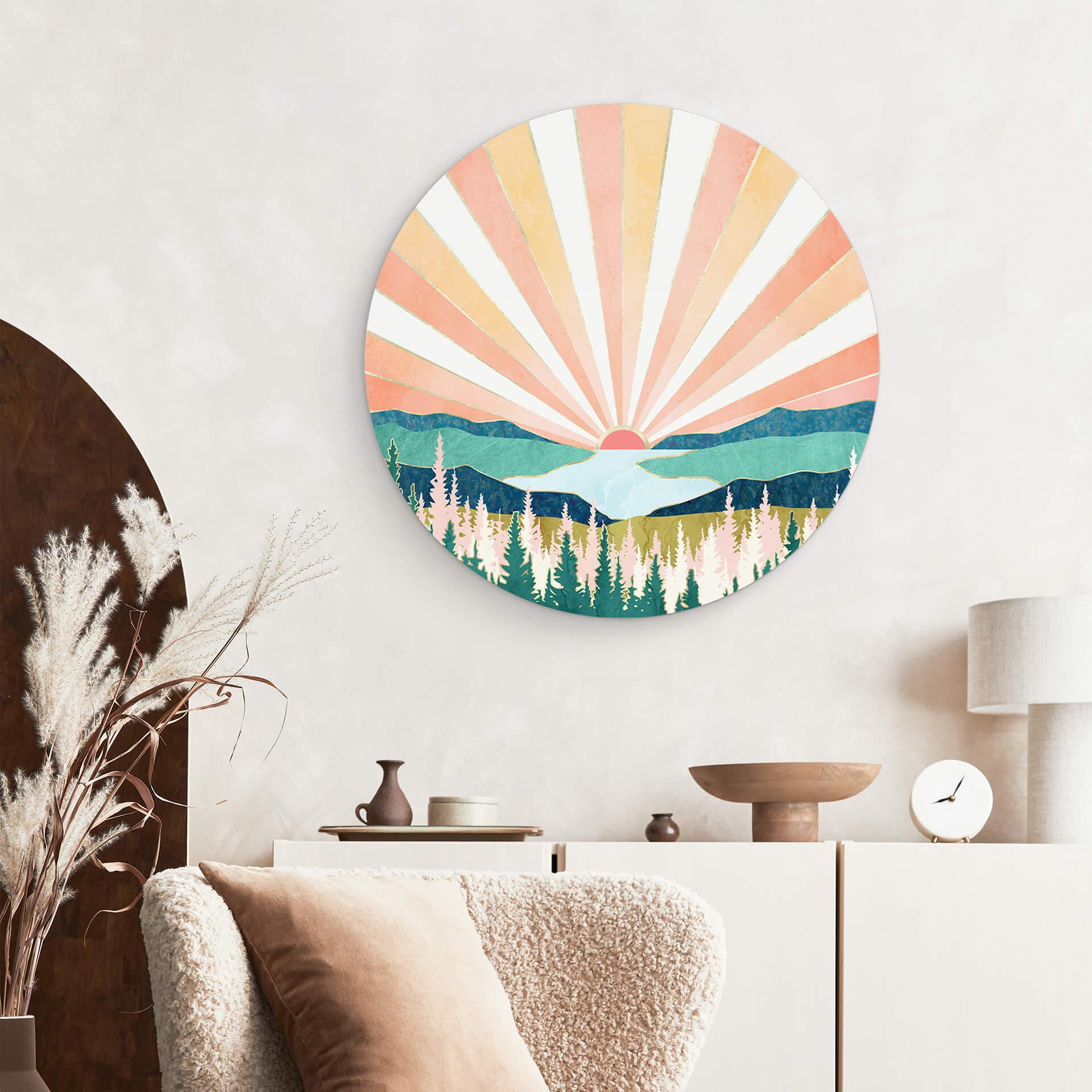 Alu-Dibond SpaceFrog Designs - Retro Sommer - Rund
