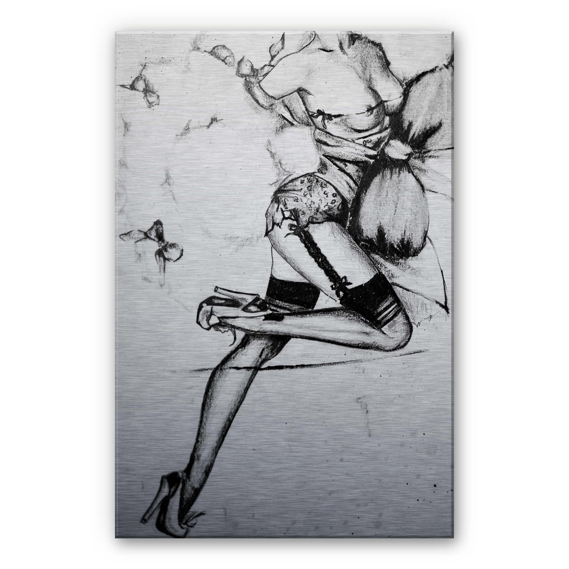 Forførende Pin-Up – print på aluminium (Alu-Dibond)