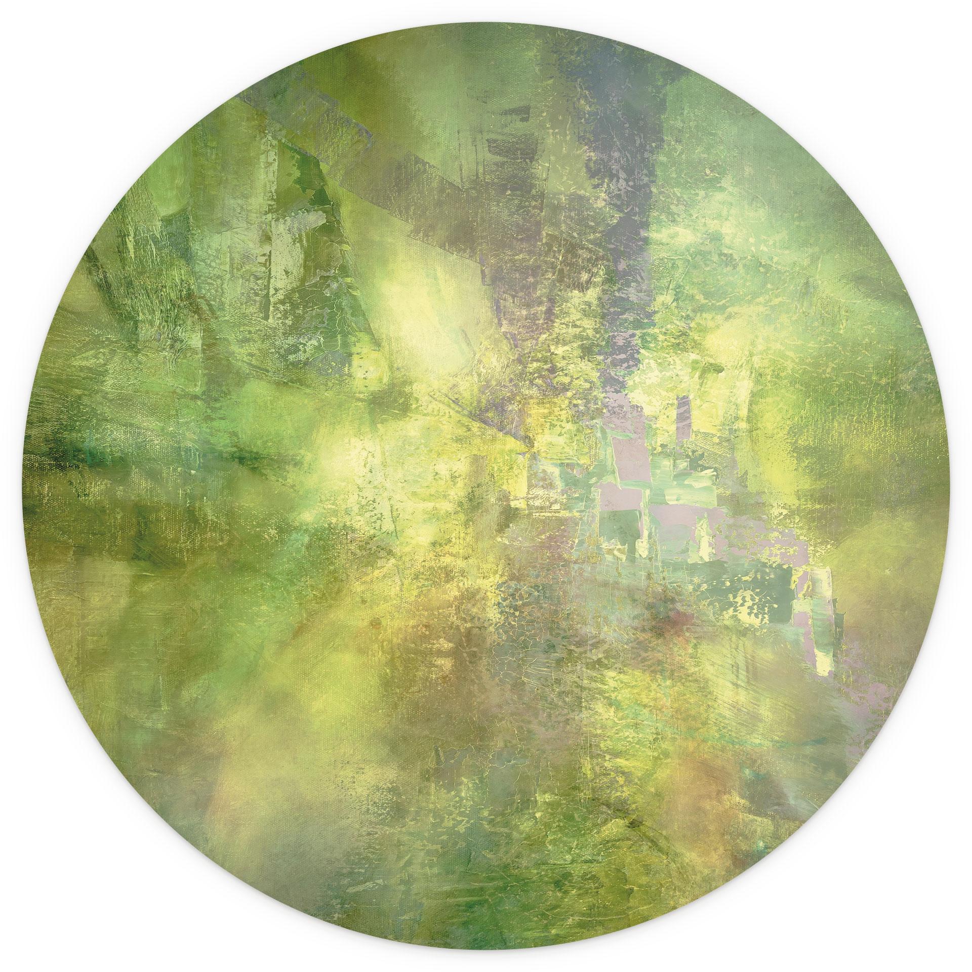 Goudgroen kleurenspel Fotobehang - Schmucker - Rond - Zelfklevend/niet-geweven