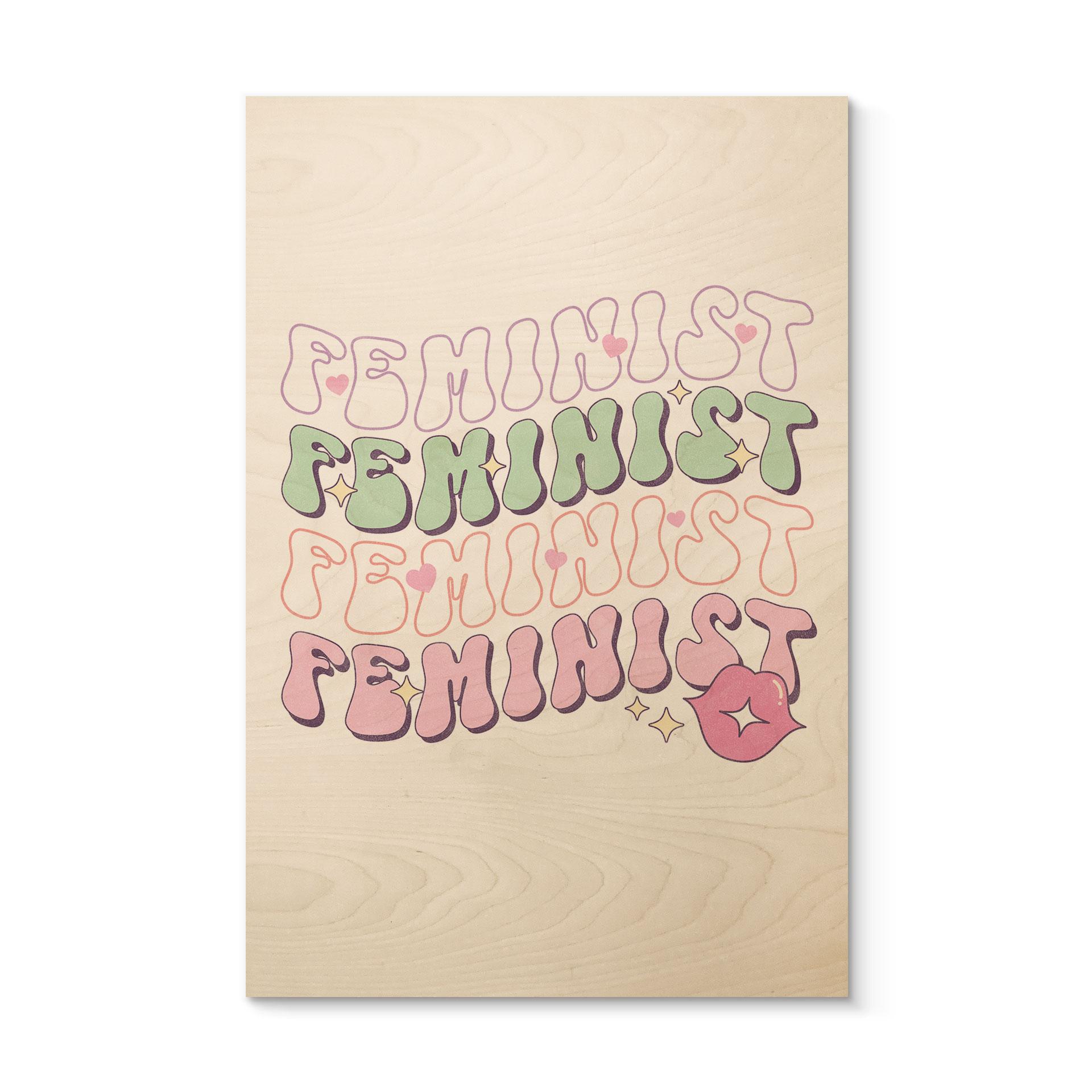Billede af træ Feministisk kyssemund Pop Art