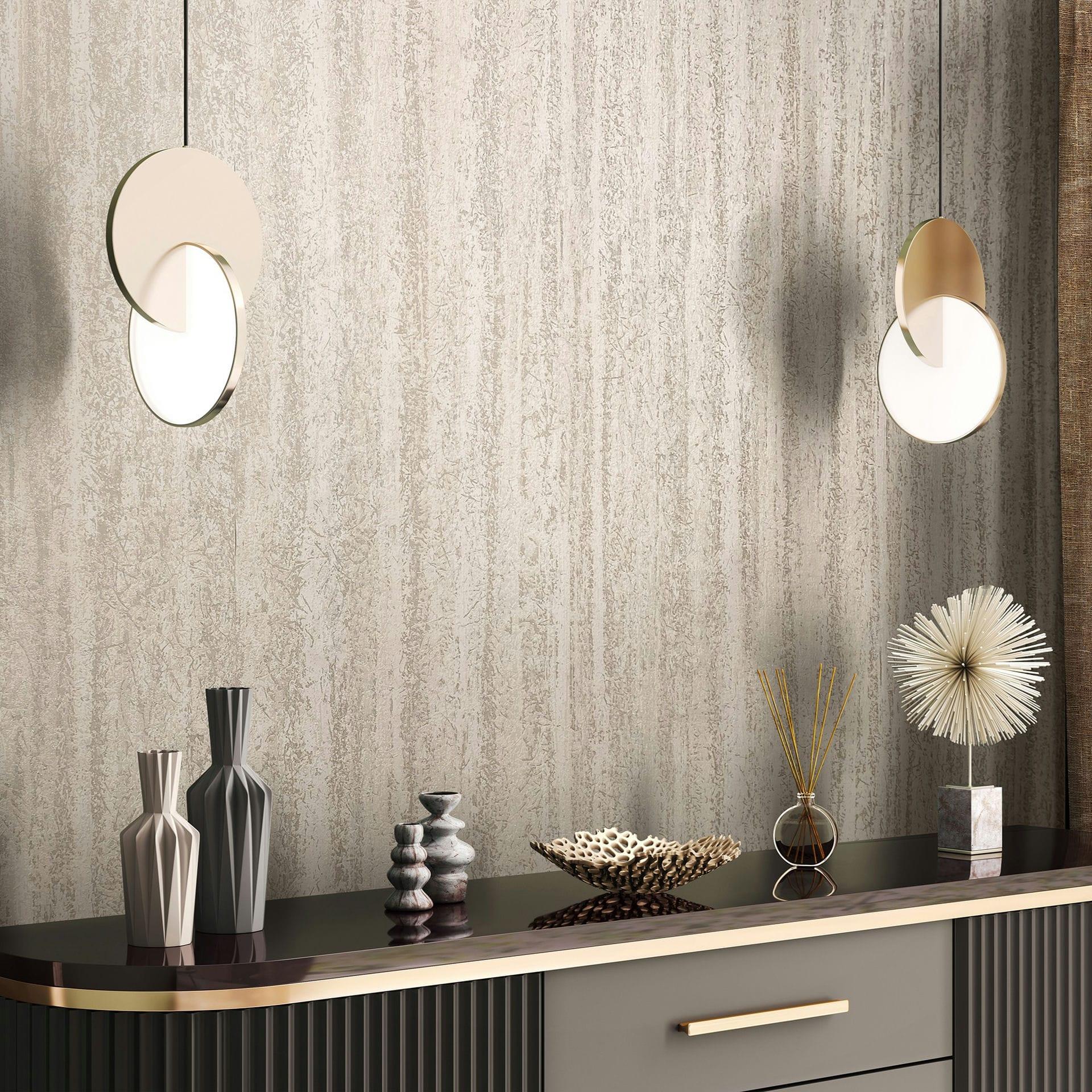 Vliestapete in leicht glänzender Streifenoptik beige Grafisch