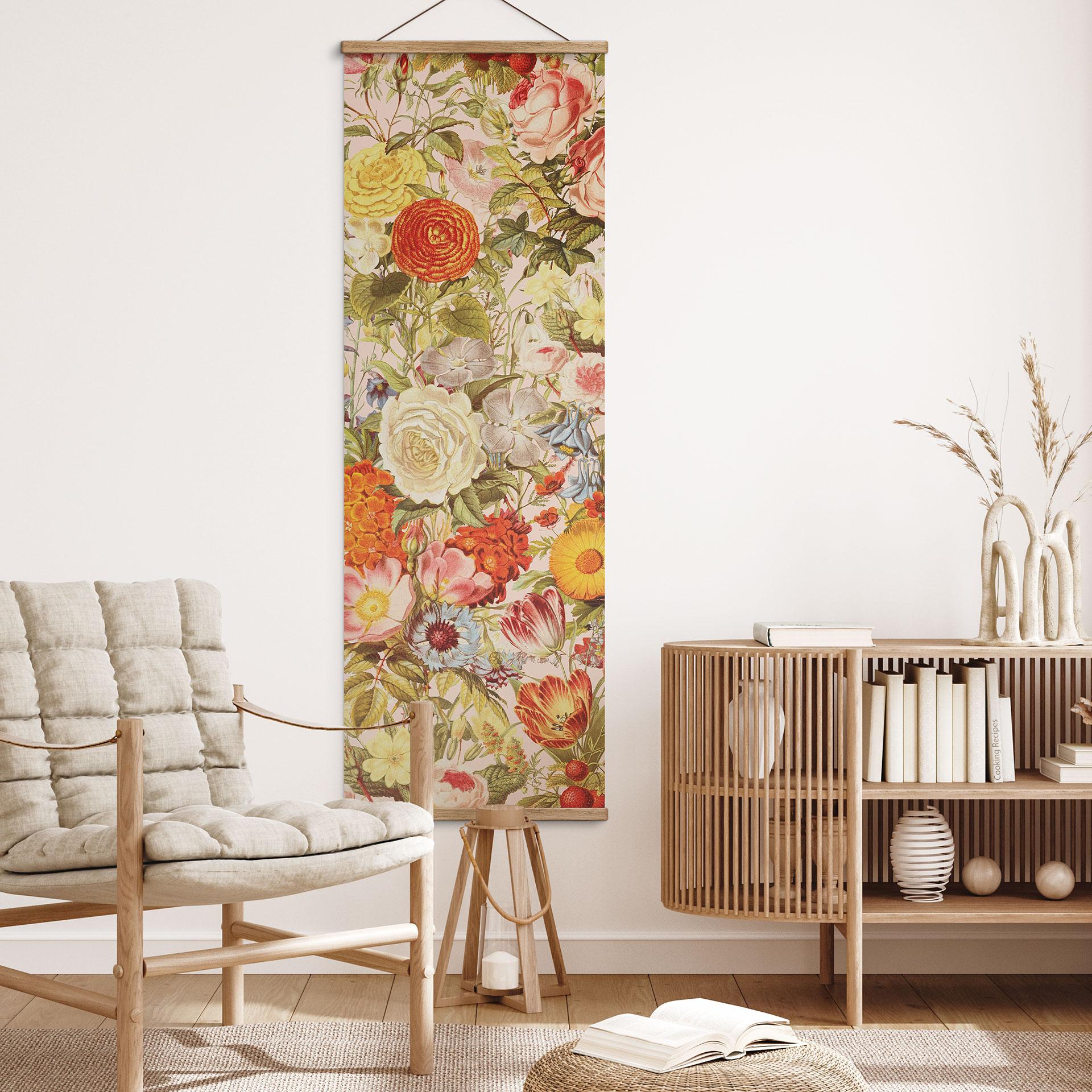 Tekstil plakat Farverig blomstercollage - Frida Floral Studio - Panorama