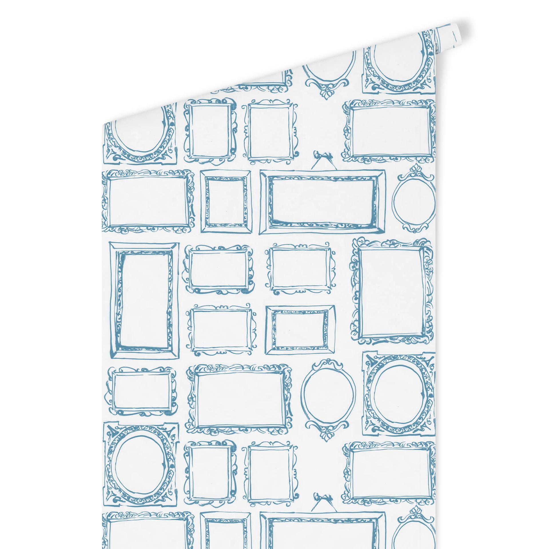 Patroonbehang - Frame your Life - blauw