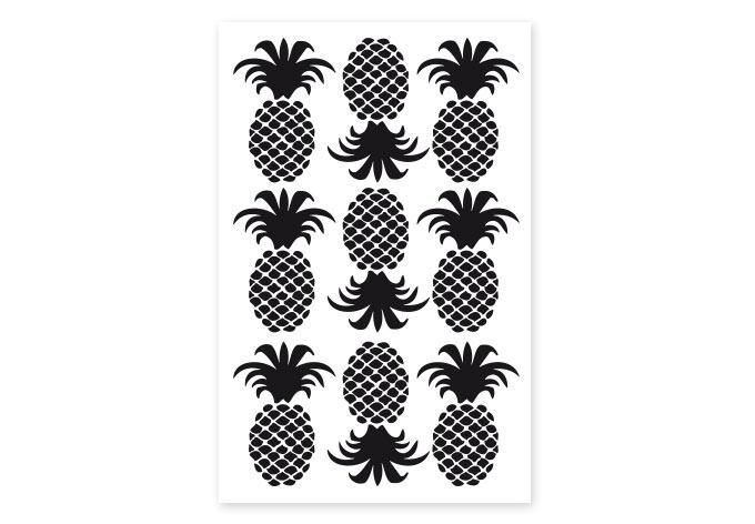 Muursticker set ananas