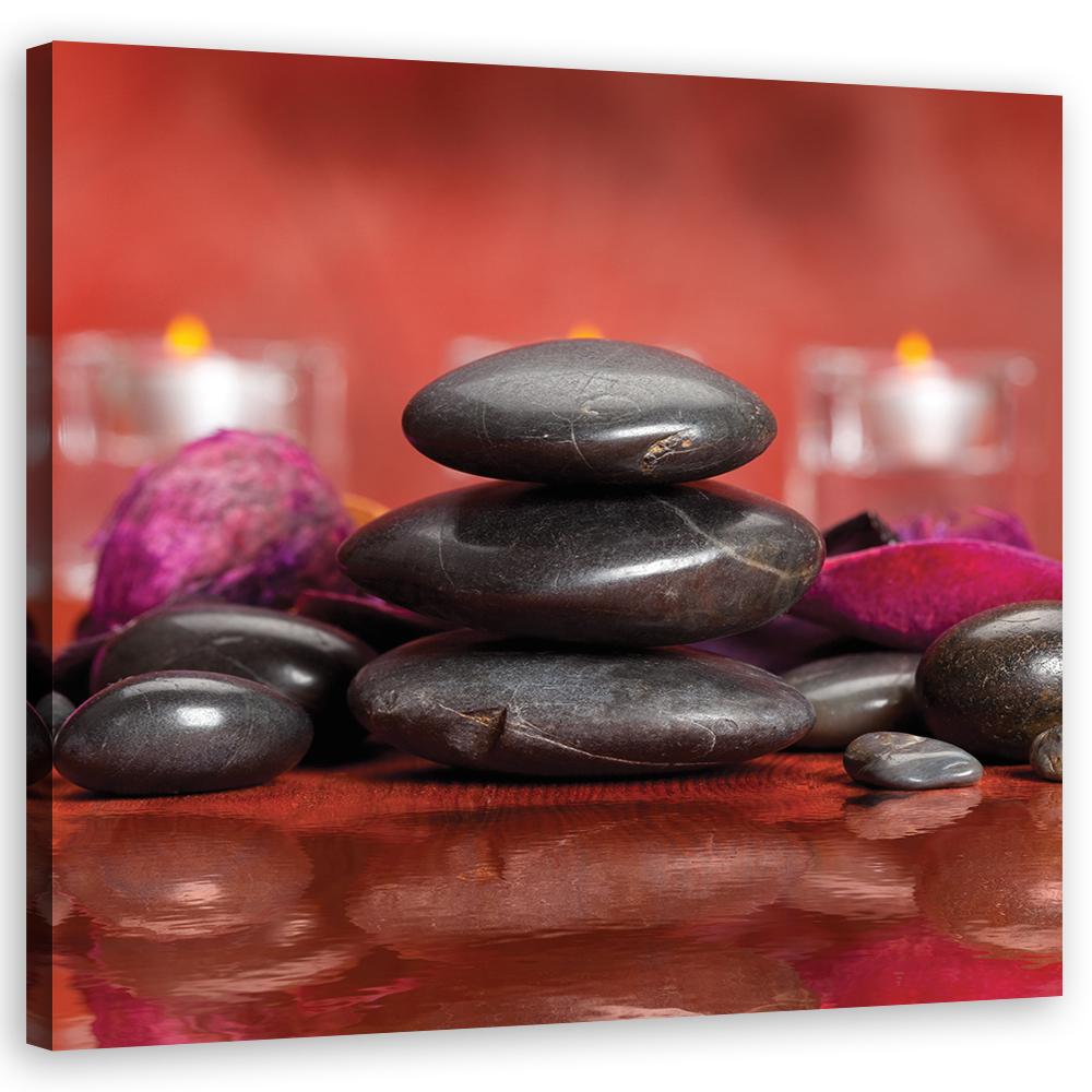 Canvasbillede, Zen-sten rød baggrund