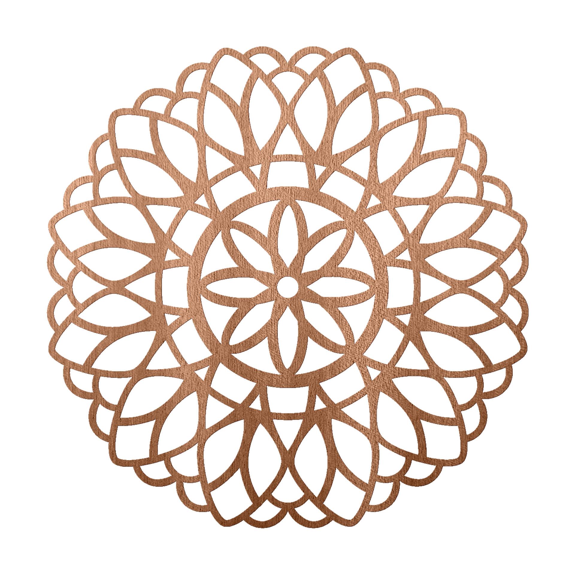 Houten Wanddecoratie Mahoniefineer Mandala - Bloem van het Leven