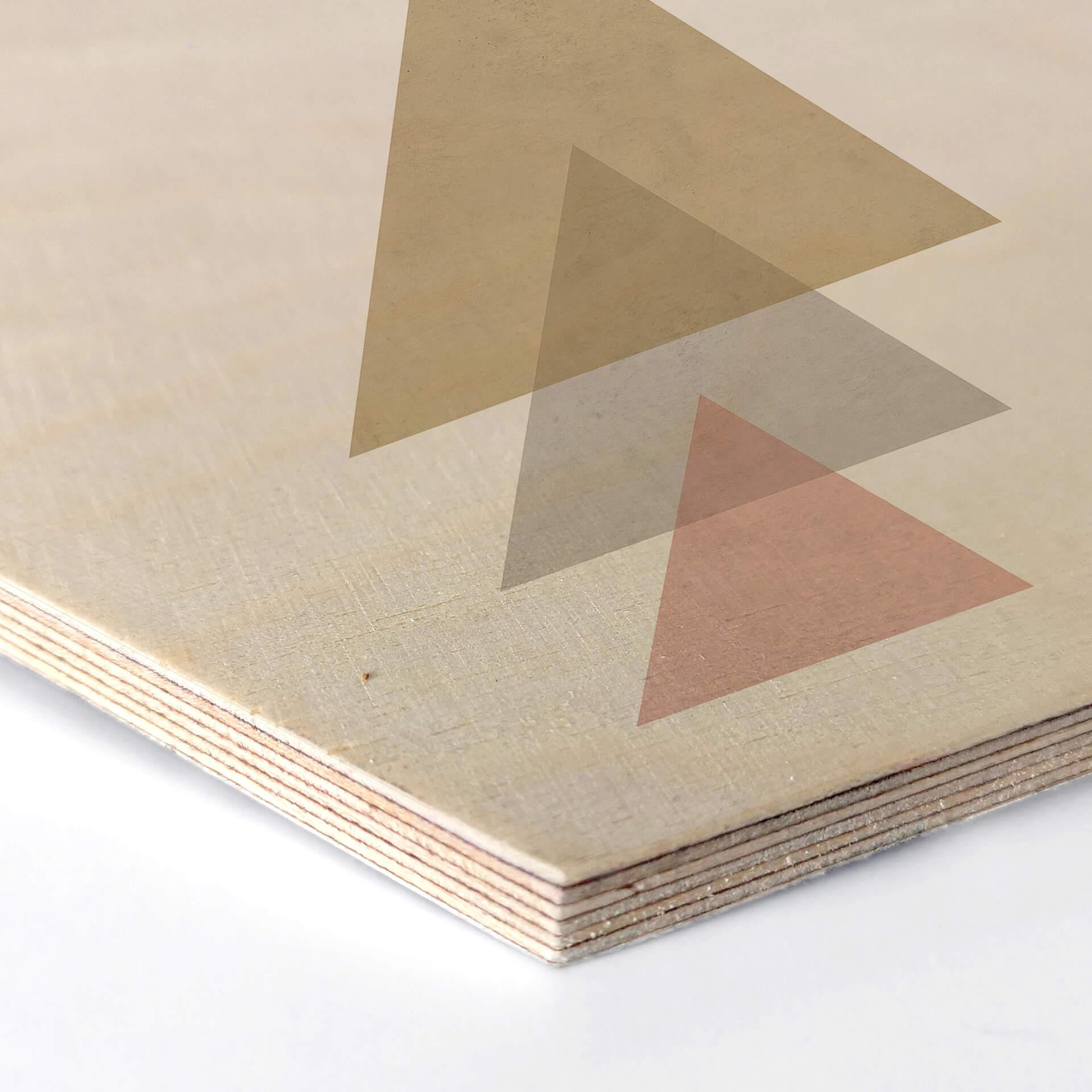Hexagon Hout Nouveauprints - Pink Triangles