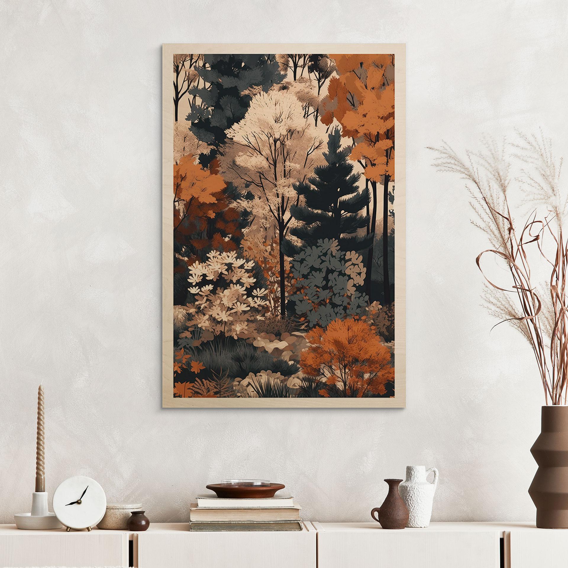 Obraz na drewnie Kolorowy jesienny las - Jaszke