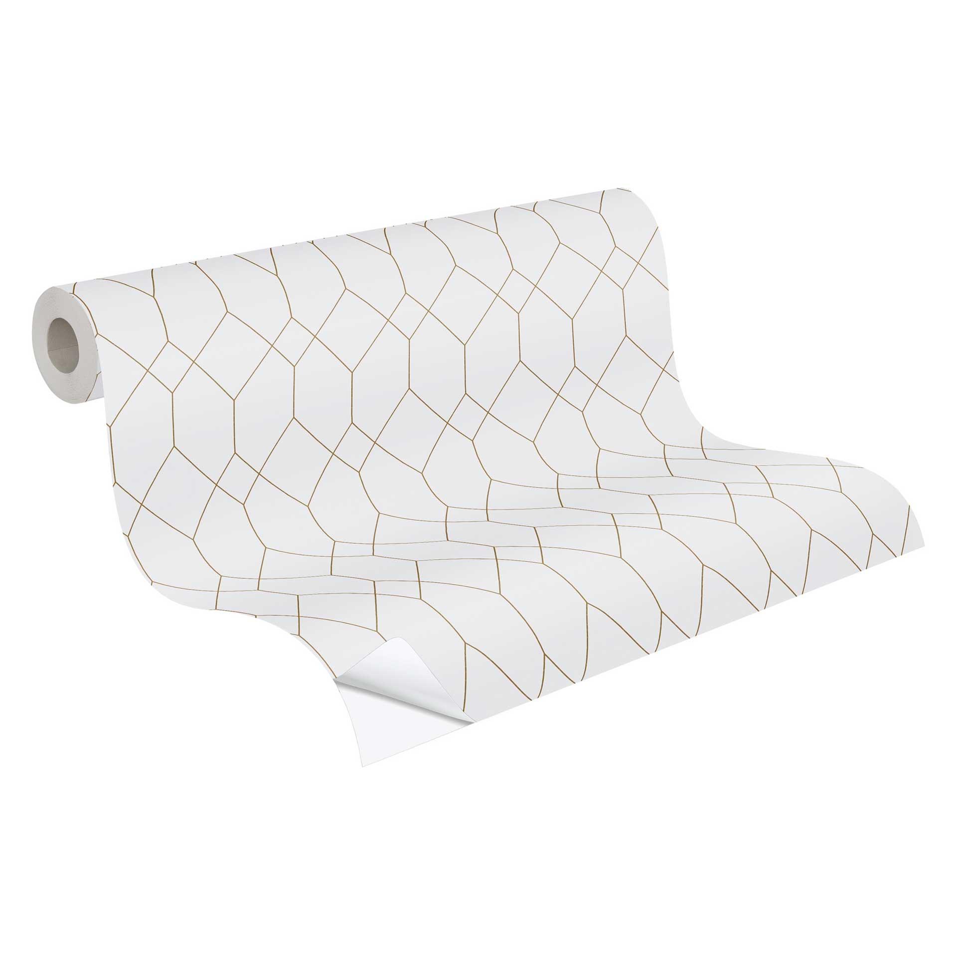 Zelfklevend behang & meubel vinyl - moderne grafiek - wit - rol 840x53 cm