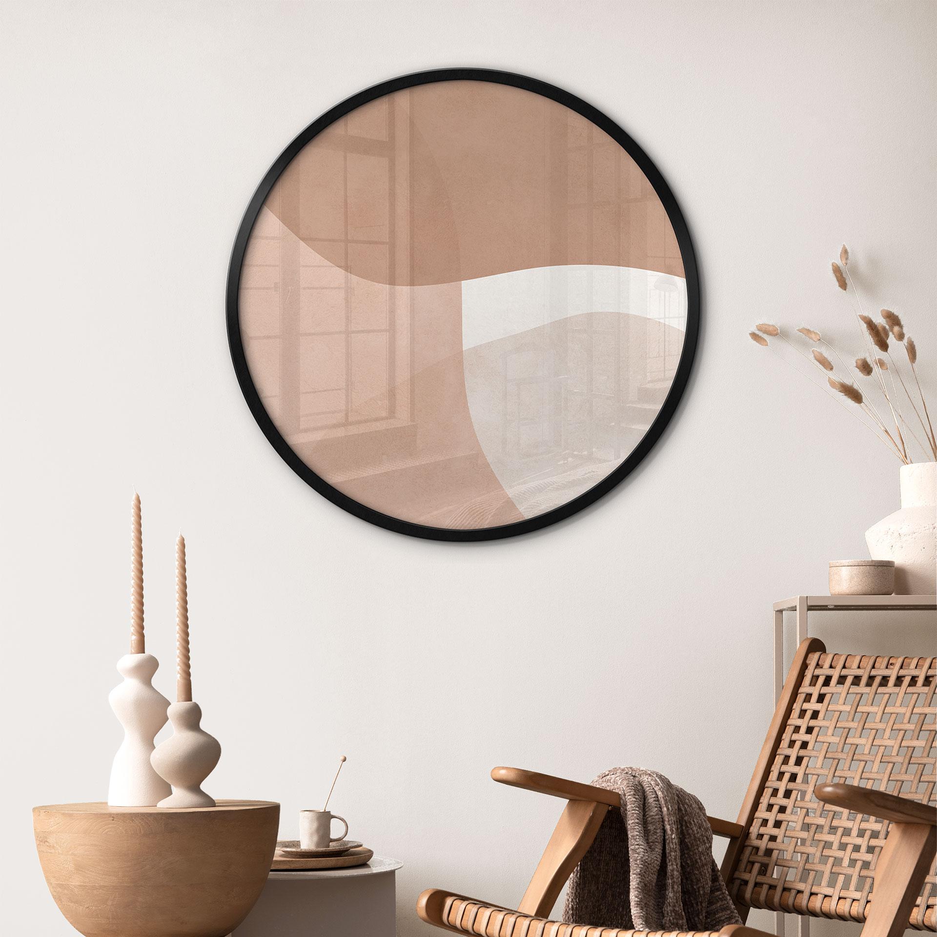 Plakat Boho akvarelformer i brune toner - Costa - Rund