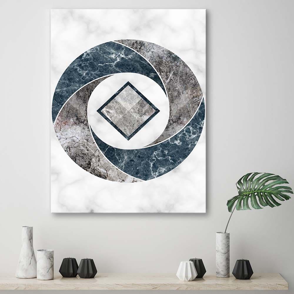 Canvasbillede, Abstrakt geometri - Marmor