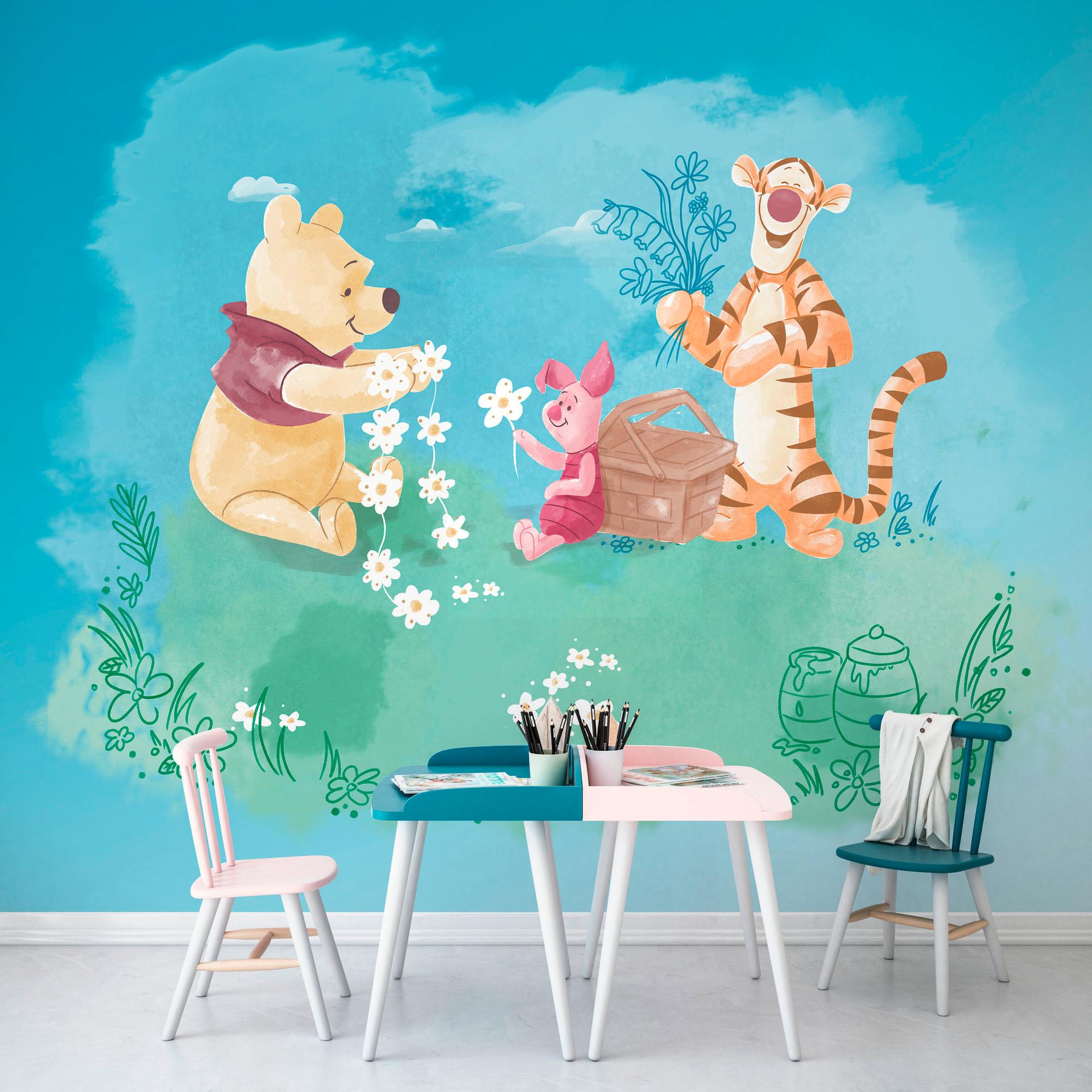 behang - Winnie de Poeh Picknick - 300 x 280 cm