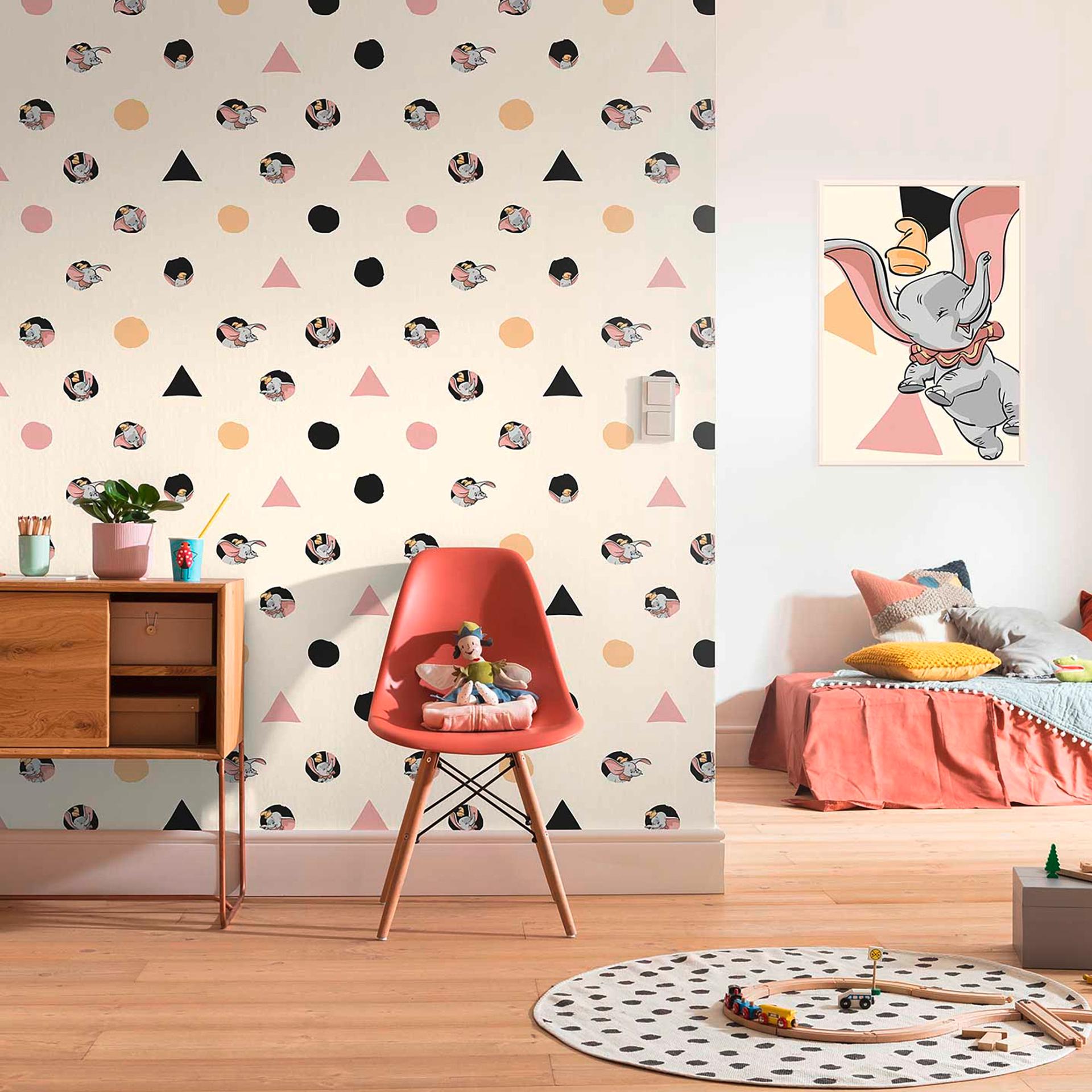 Vliesbehang - Dumbo hoeken & stippen - 200 x 280 cm