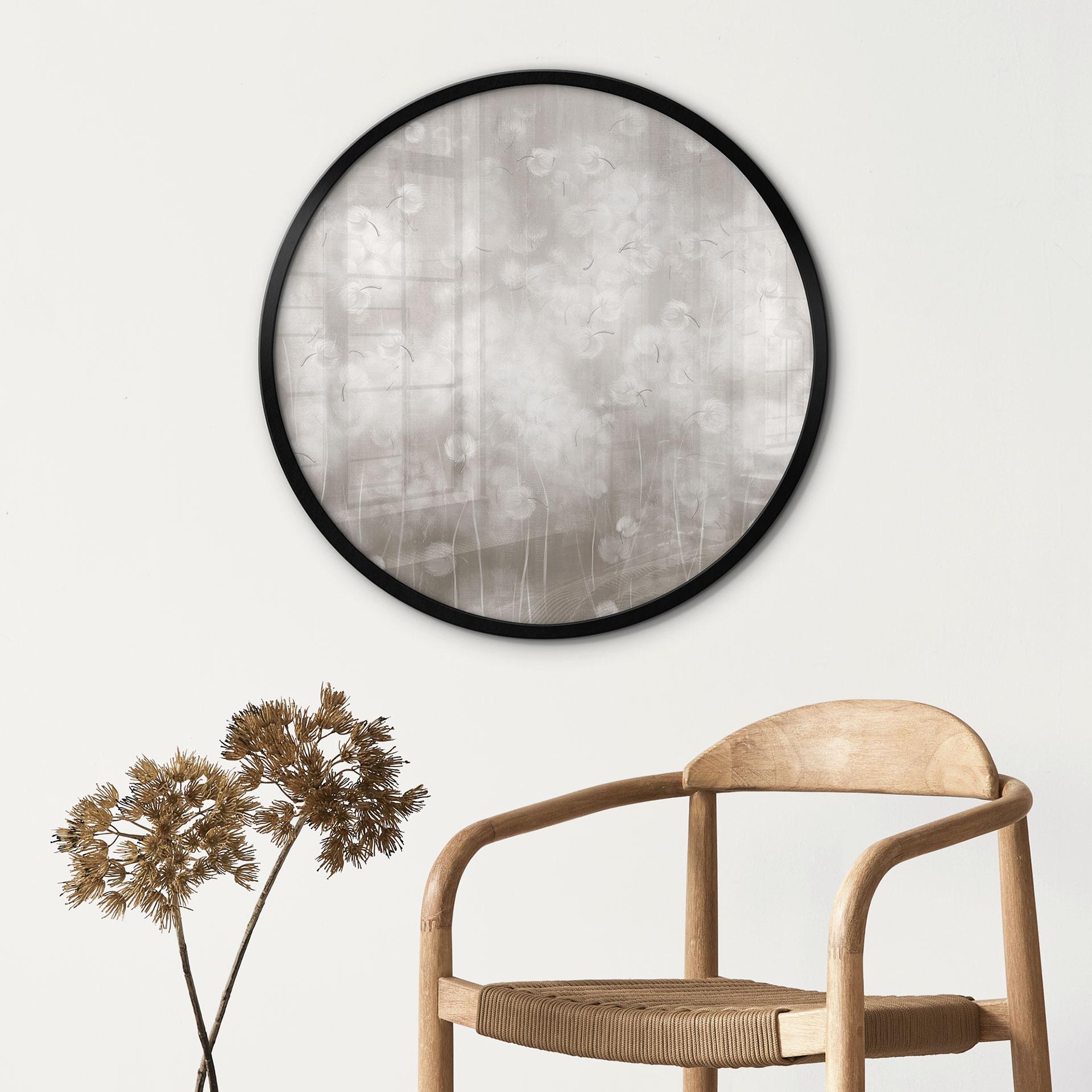 Poster Pusteblumen Traum in Beige - Ms Tiff - Rund