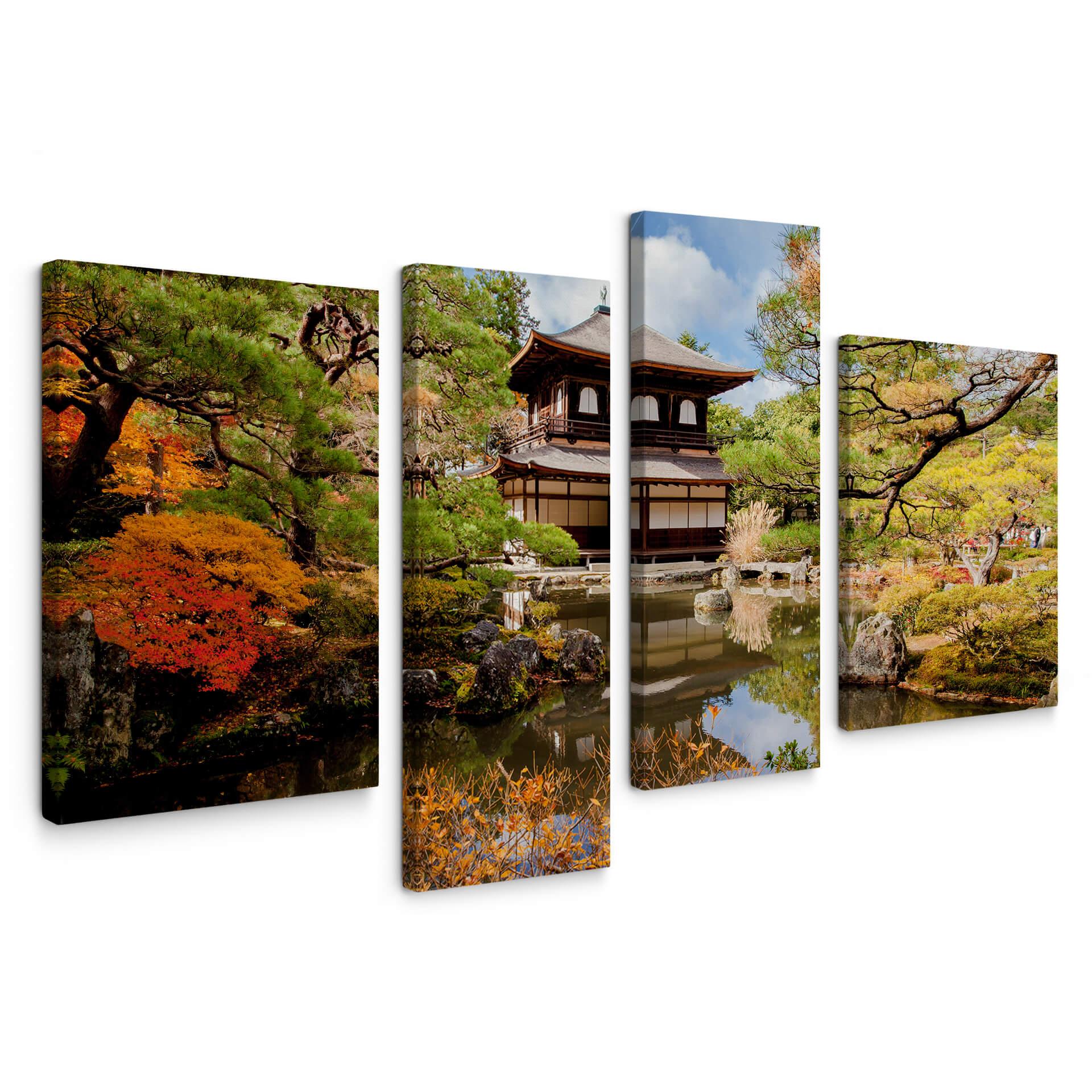 Tableau sur toile Temple japonais 2 (4 parties)