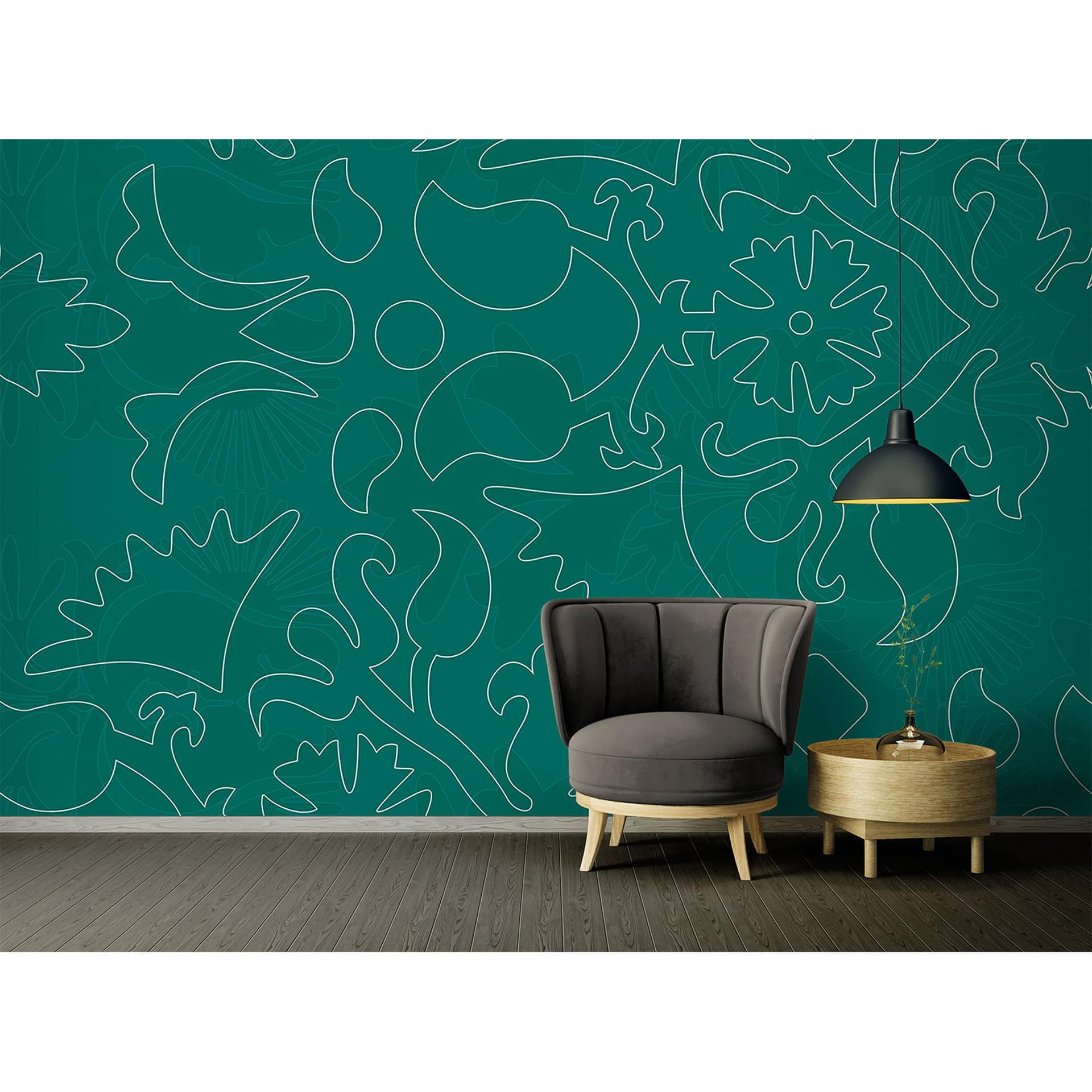 Architects Paper Papier peint photo Atelier 47 Adornment bleu, turquoise, blanc