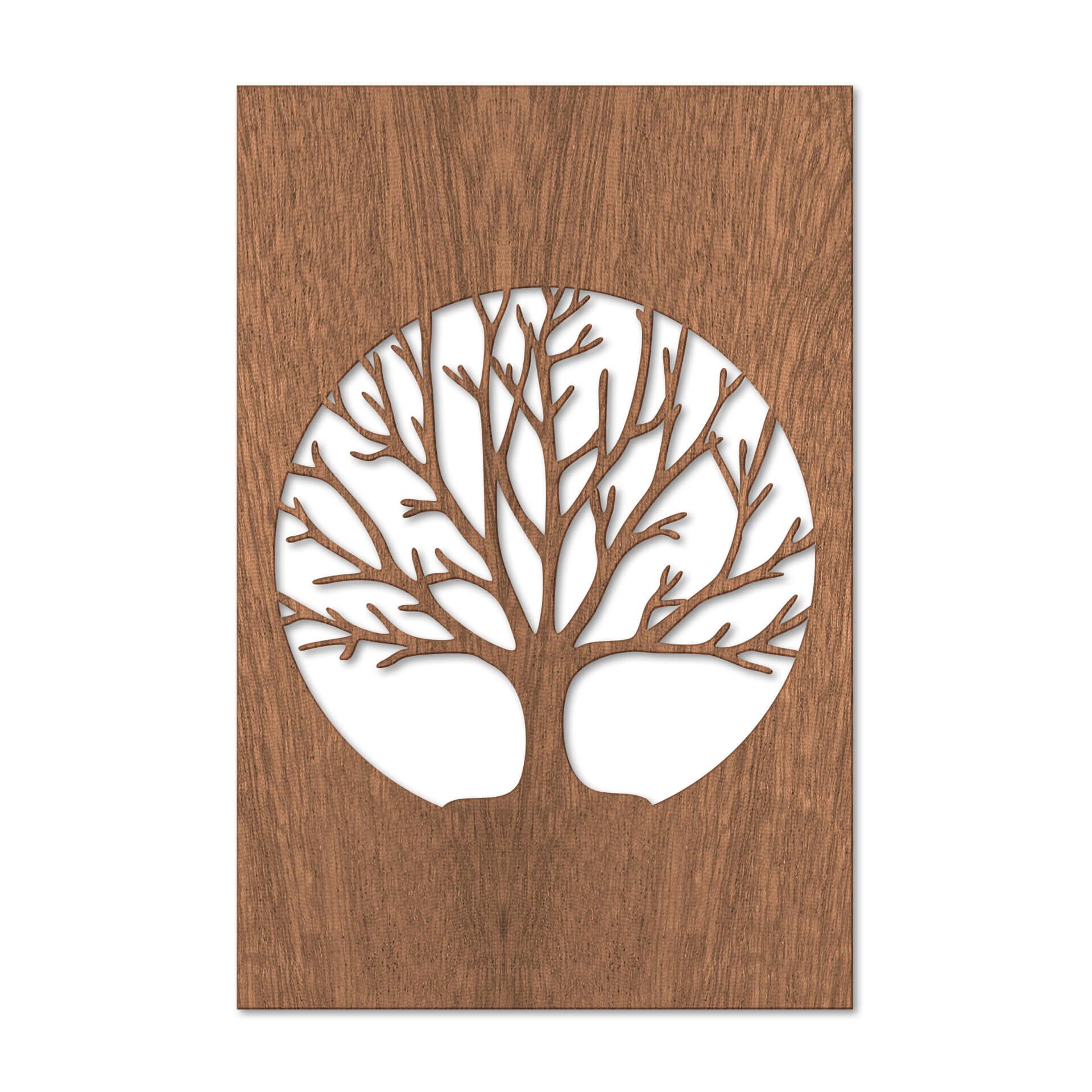 Cuadro decorativo de caoba - árbol de la vida