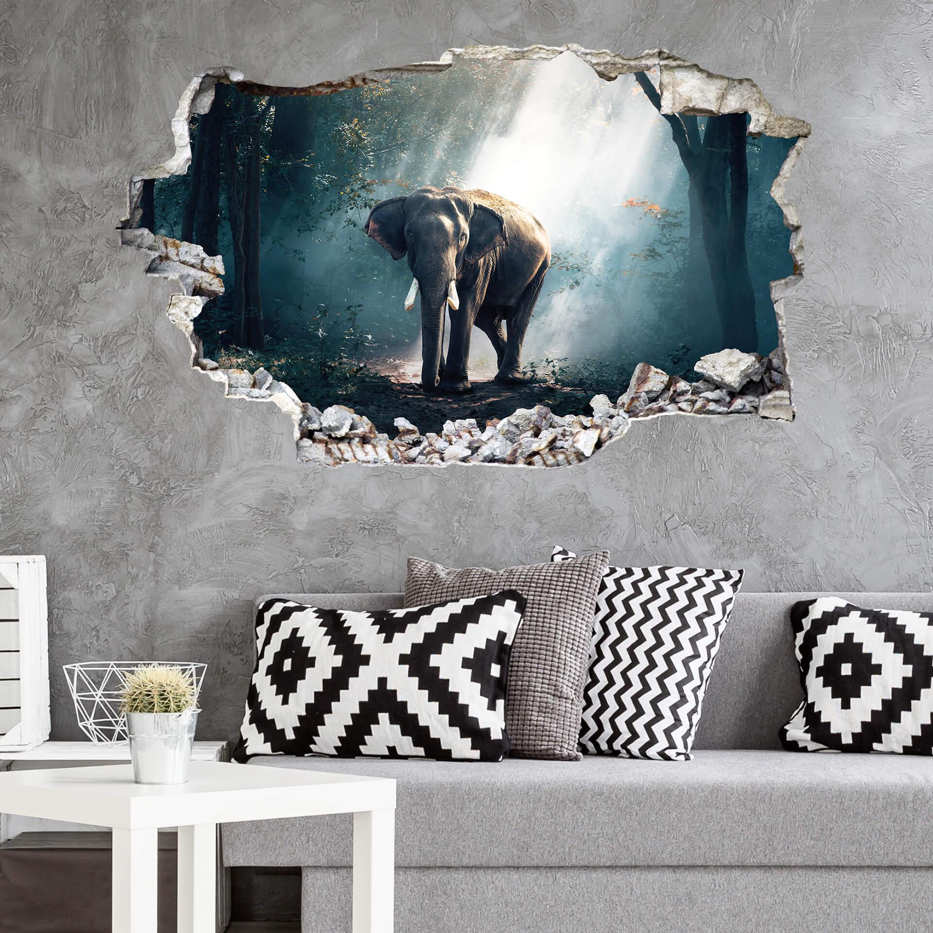 3D Wallsticker skovelefant