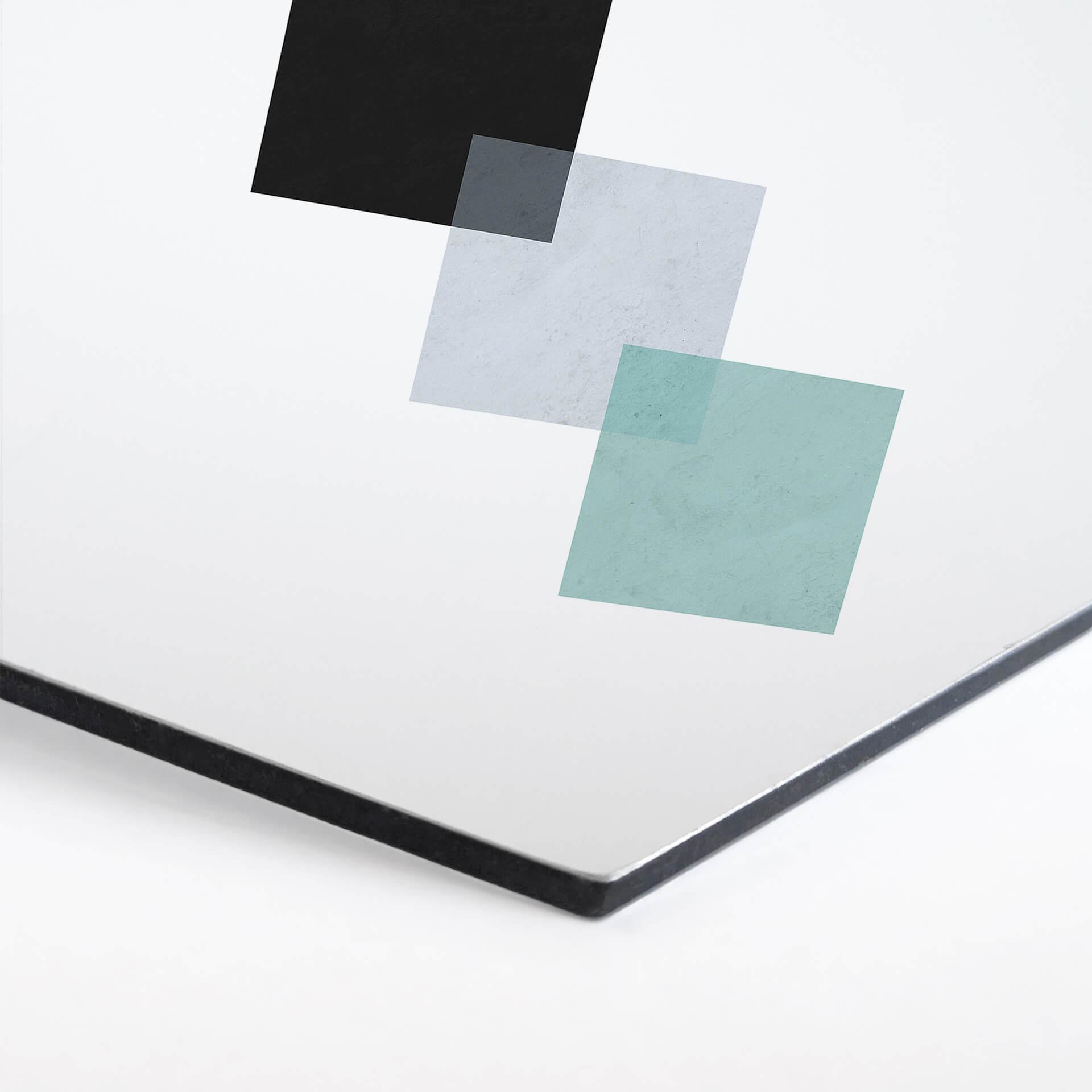 Hexagon - Alu-Dibond Nouveauprints - Squares aqua