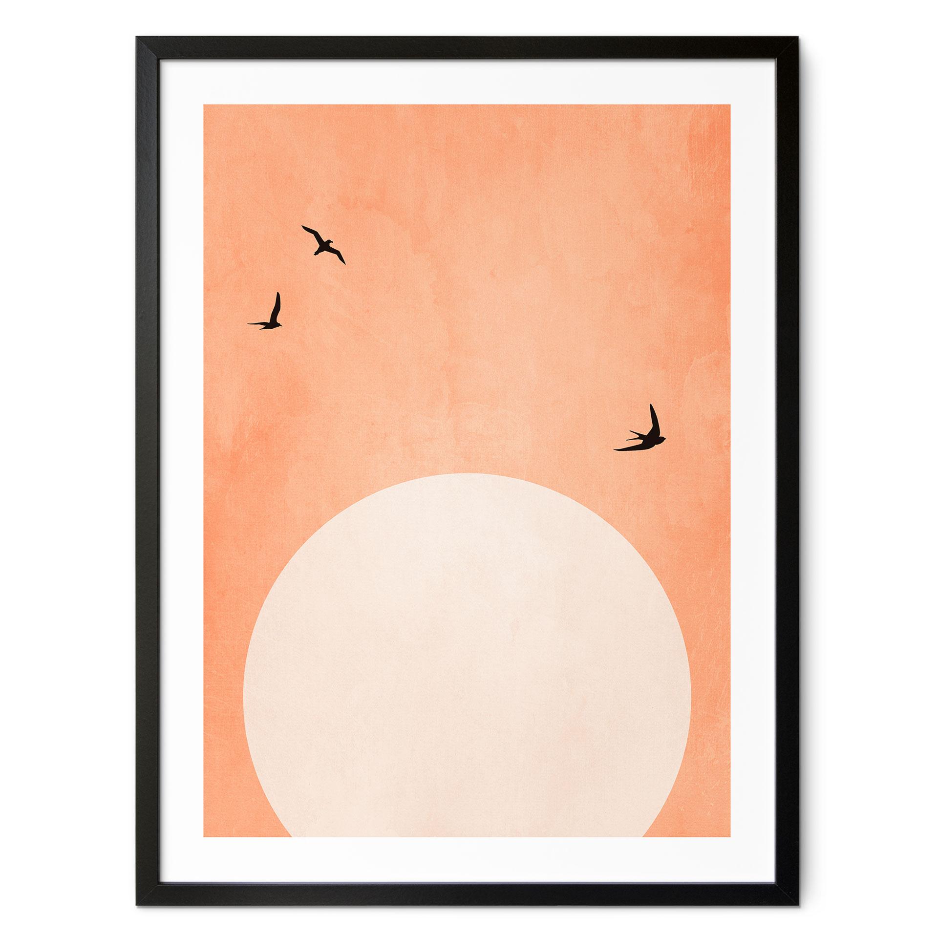 Plakat Abrikos solnedgang - Kubistika
